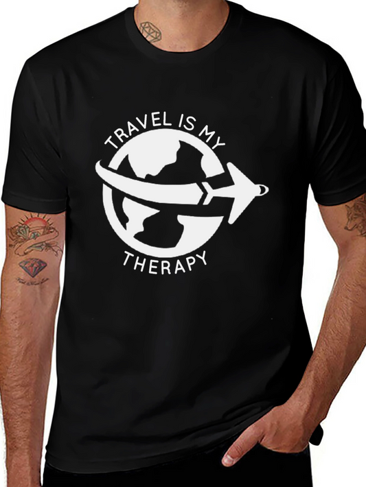Travel Is My Therapy Graphic Tee - Adventure Shirt