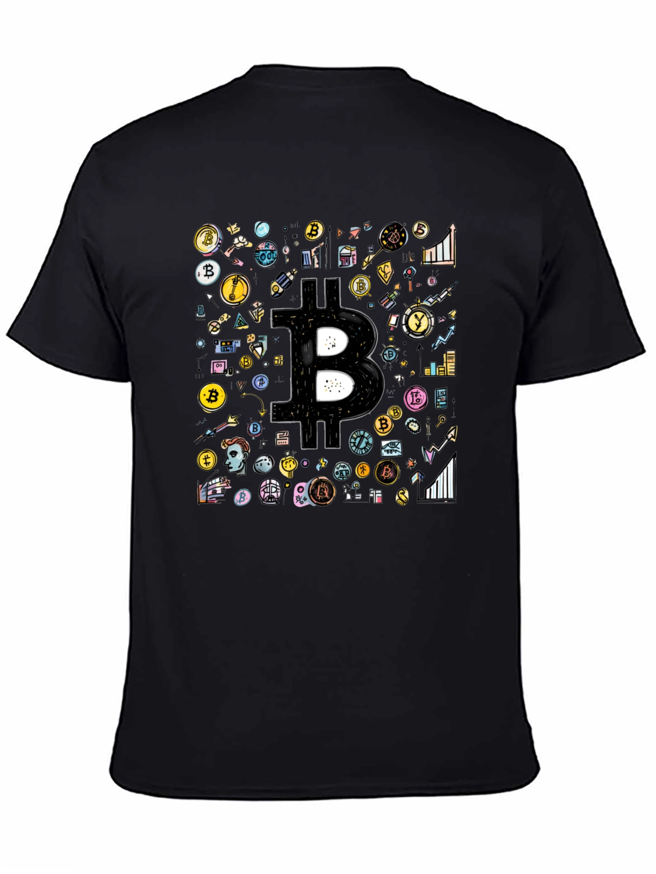 Bitcoin Crypto Black T-Shirt Cool Design