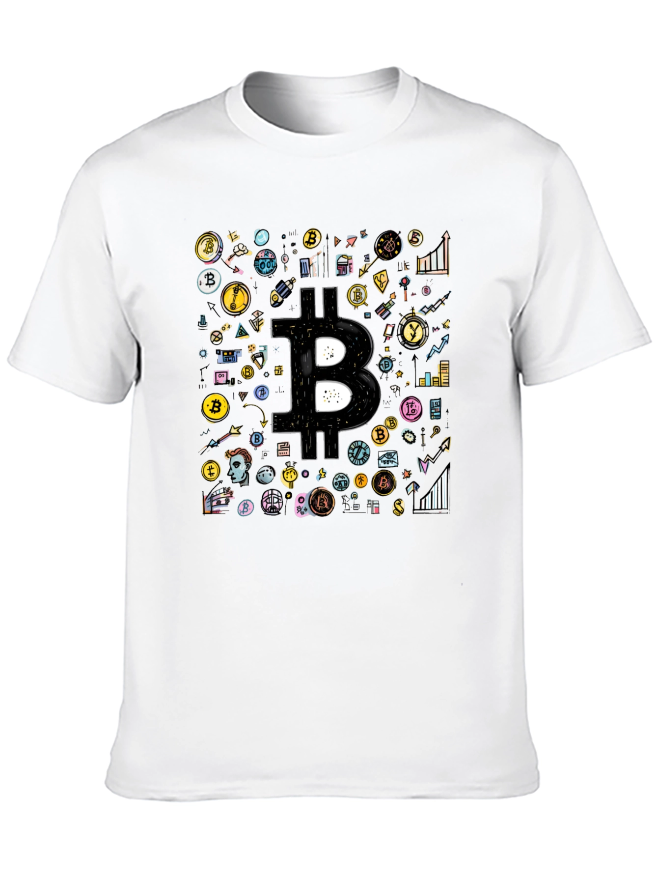 Bitcoin Crypto Black T-Shirt Cool Design
