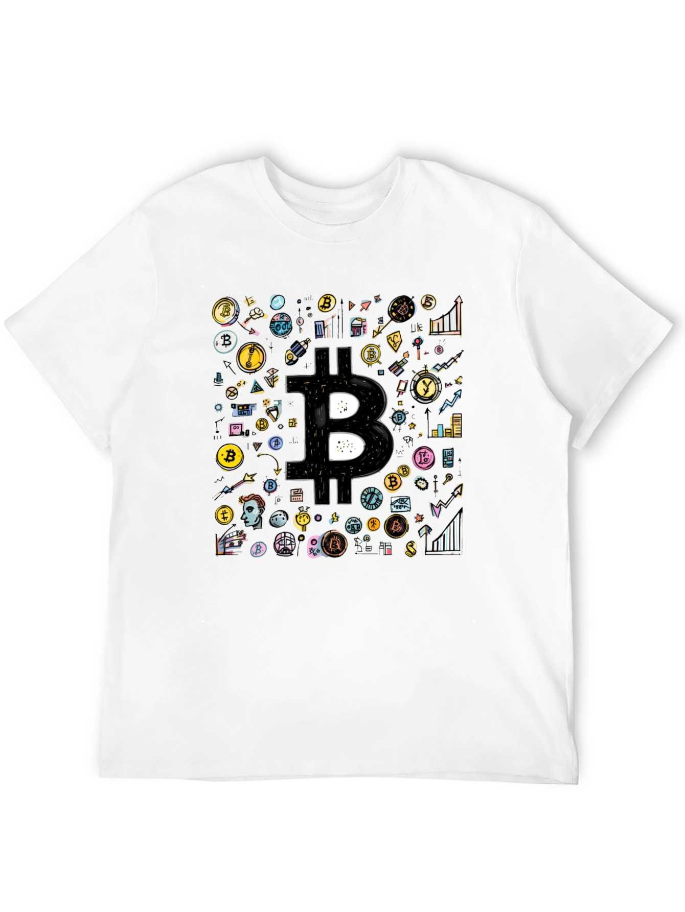 Bitcoin Crypto Black T-Shirt Cool Design