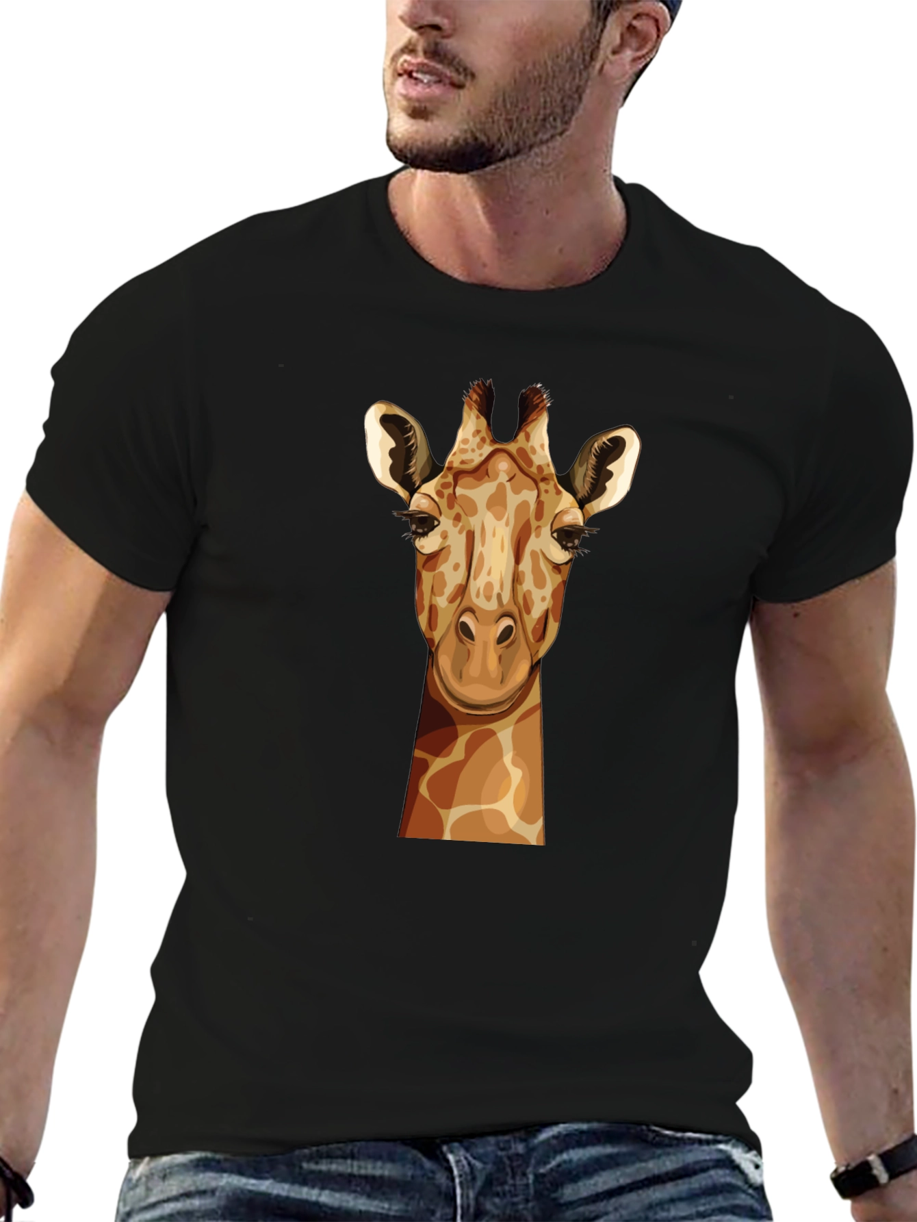 Giraffe Graphic Tee - Unisex Black T-Shirt