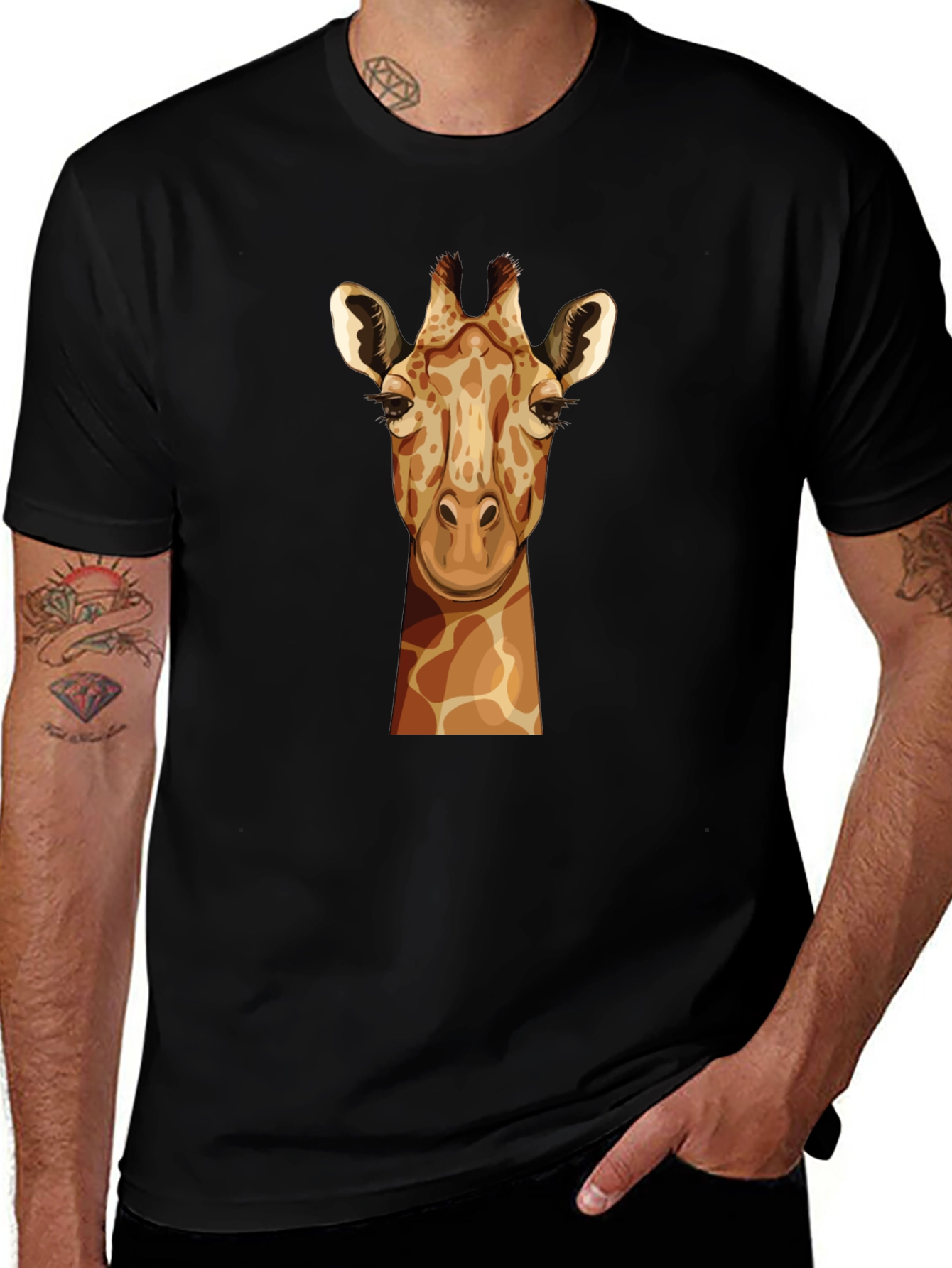 Giraffe Graphic Tee - Unisex Black T-Shirt