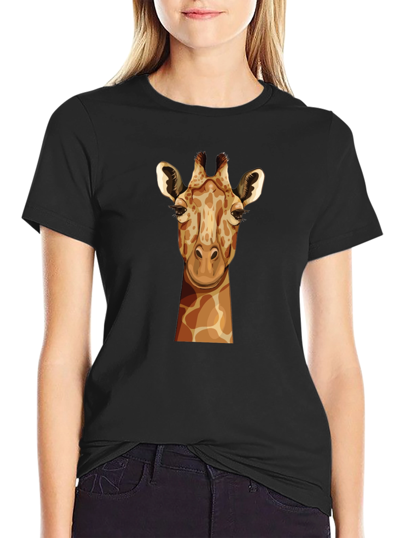 Giraffe Graphic Tee - Unisex Black T-Shirt