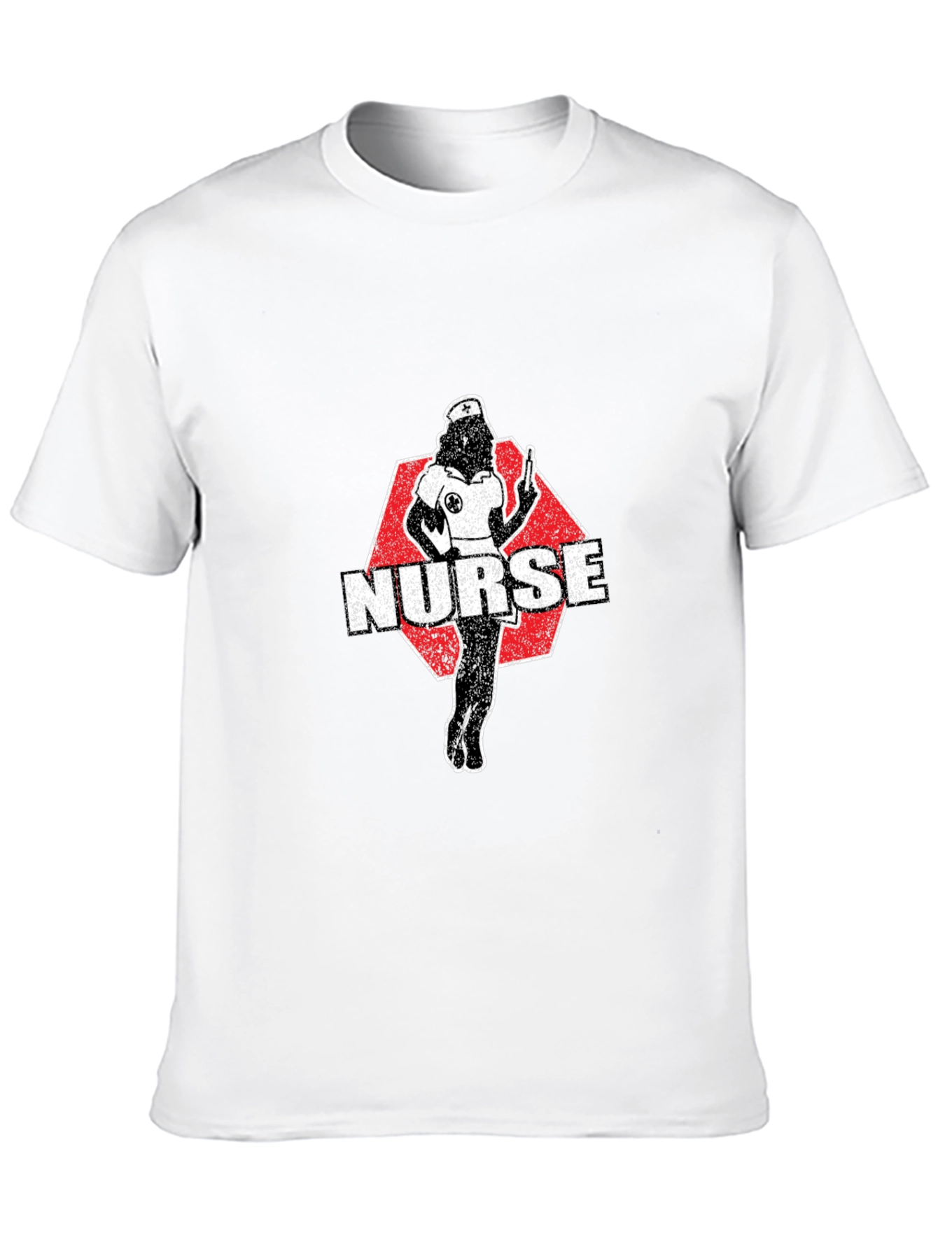 Nurse Retro Graphic T-Shirt - Black Cotton