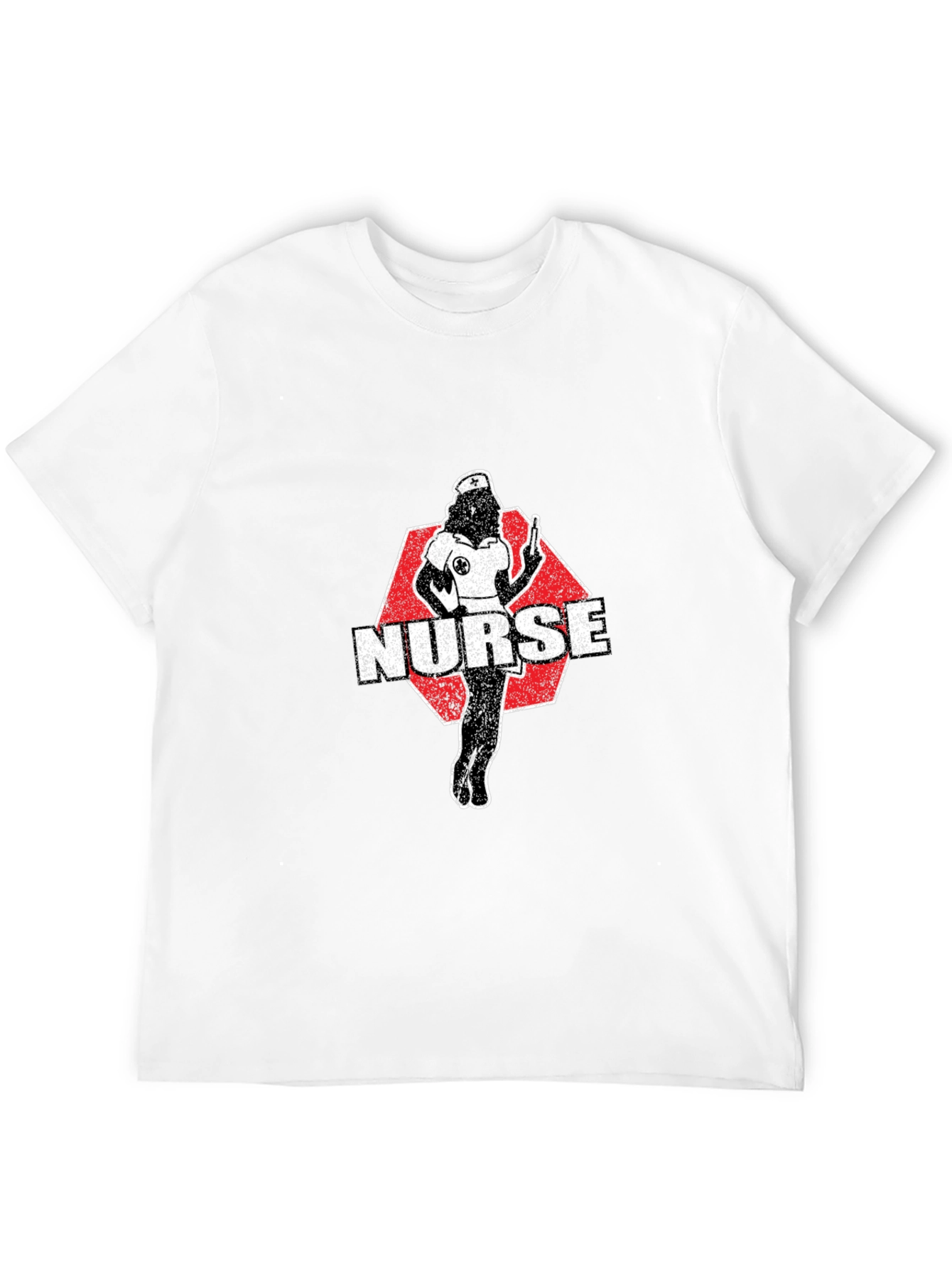 Nurse Retro Graphic T-Shirt - Black Cotton