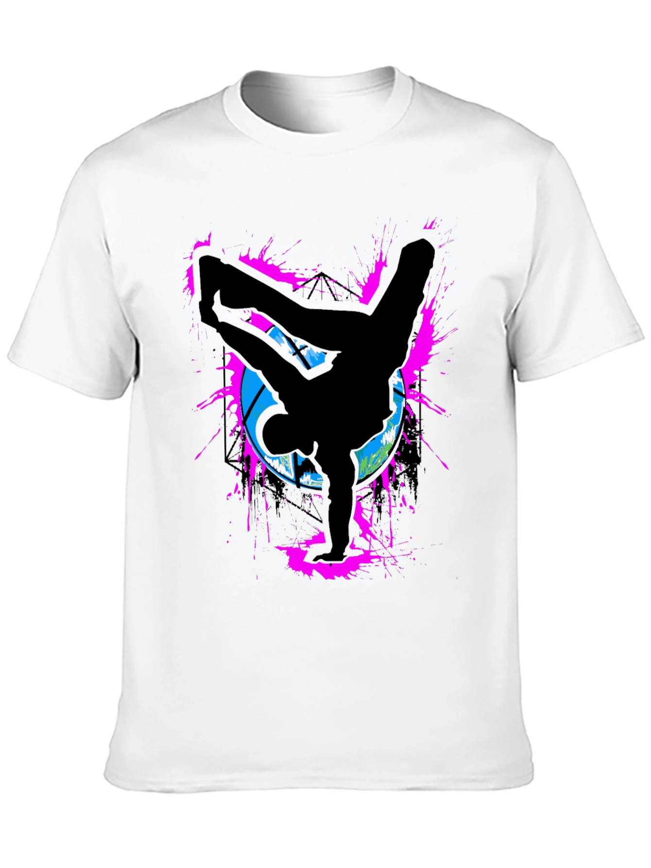 Breakdancer Graphic Tee - Retro Style Black T-Shirt
