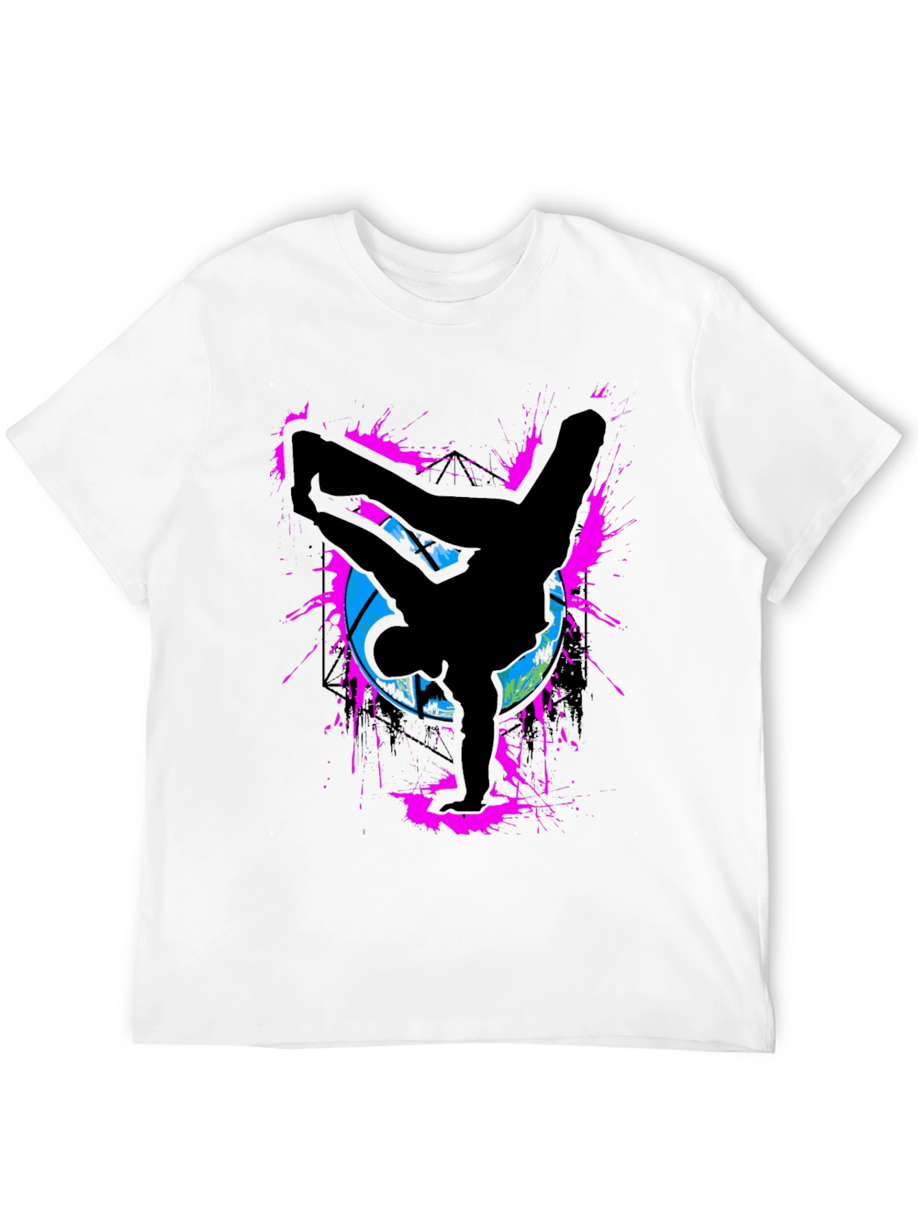 Breakdancer Graphic Tee - Retro Style Black T-Shirt