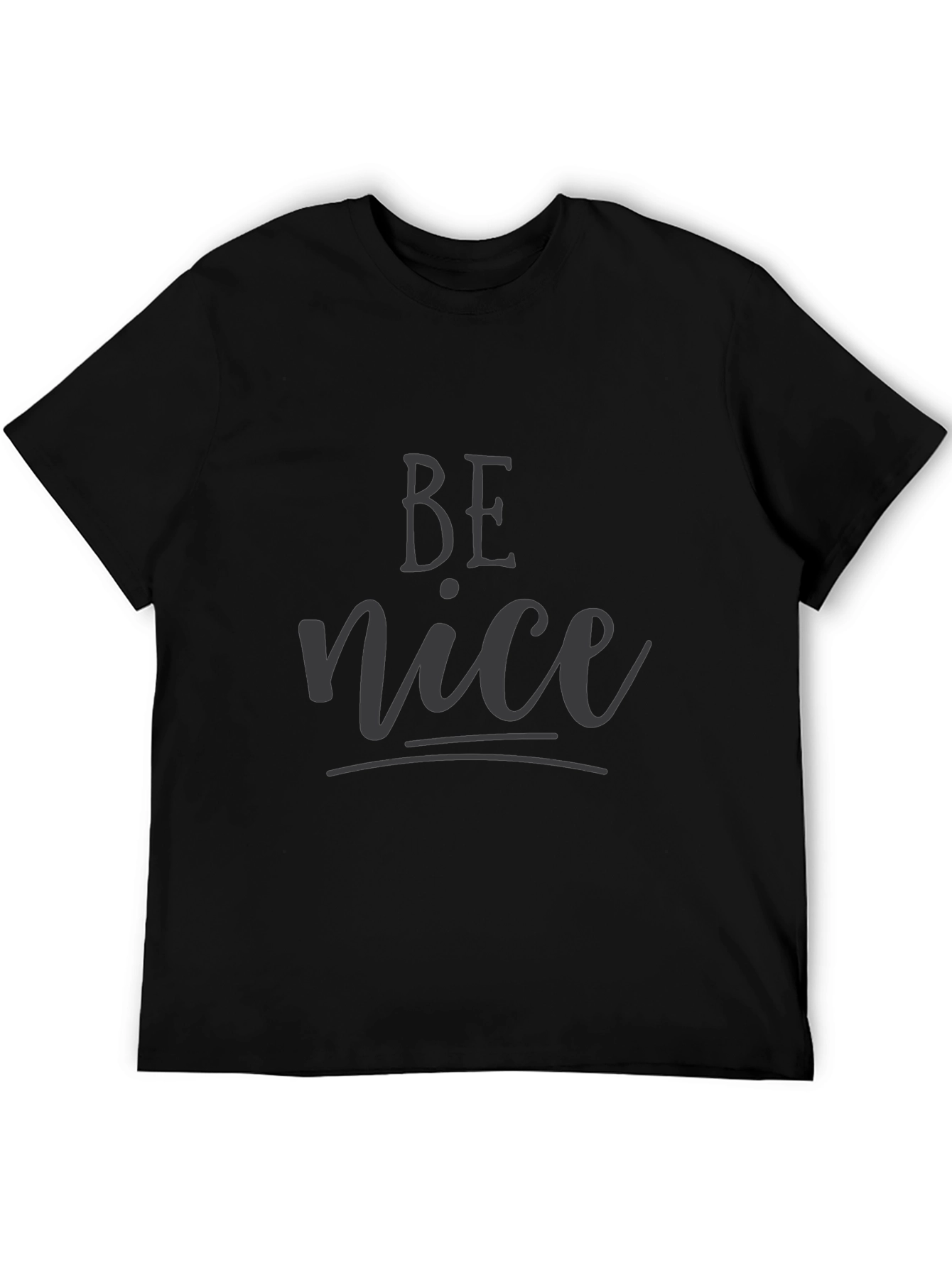 Be Nice Graphic Tee - Black Crew Neck