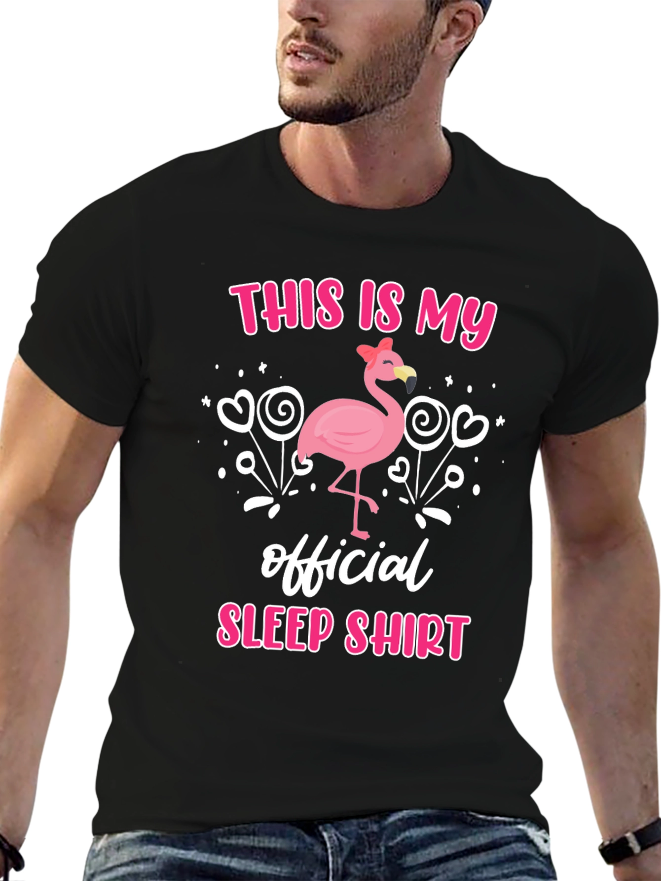 Flamingo Sleep Shirt - Funny Mens T-Shirt
