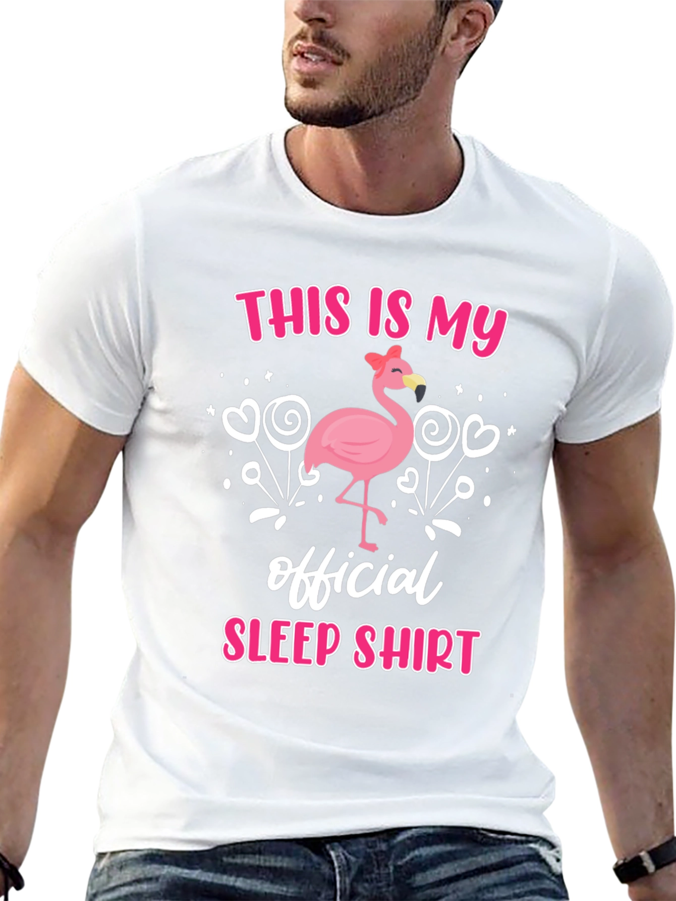 Flamingo Sleep Shirt - Funny Mens T-Shirt