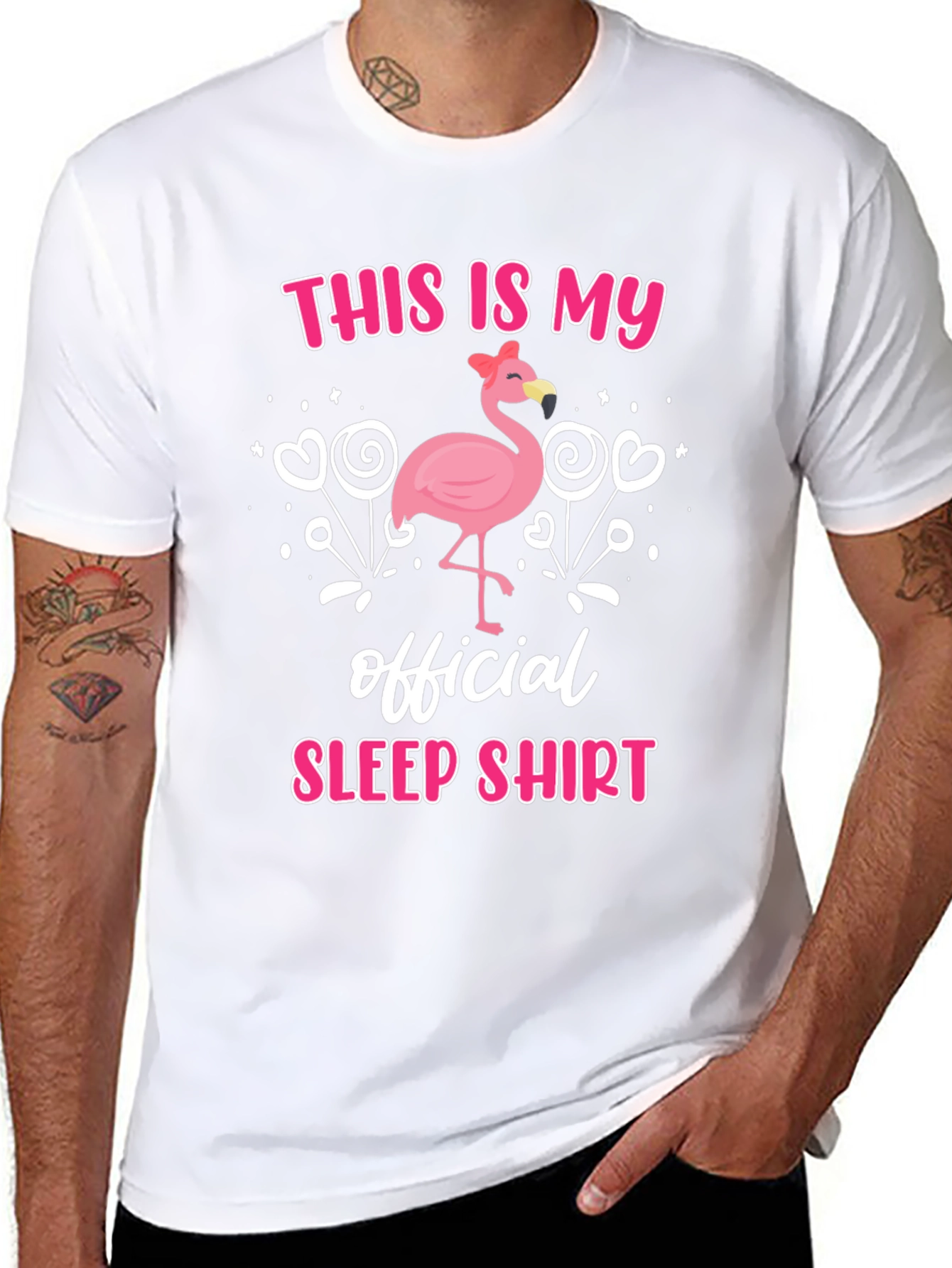 Flamingo Sleep Shirt - Funny Mens T-Shirt