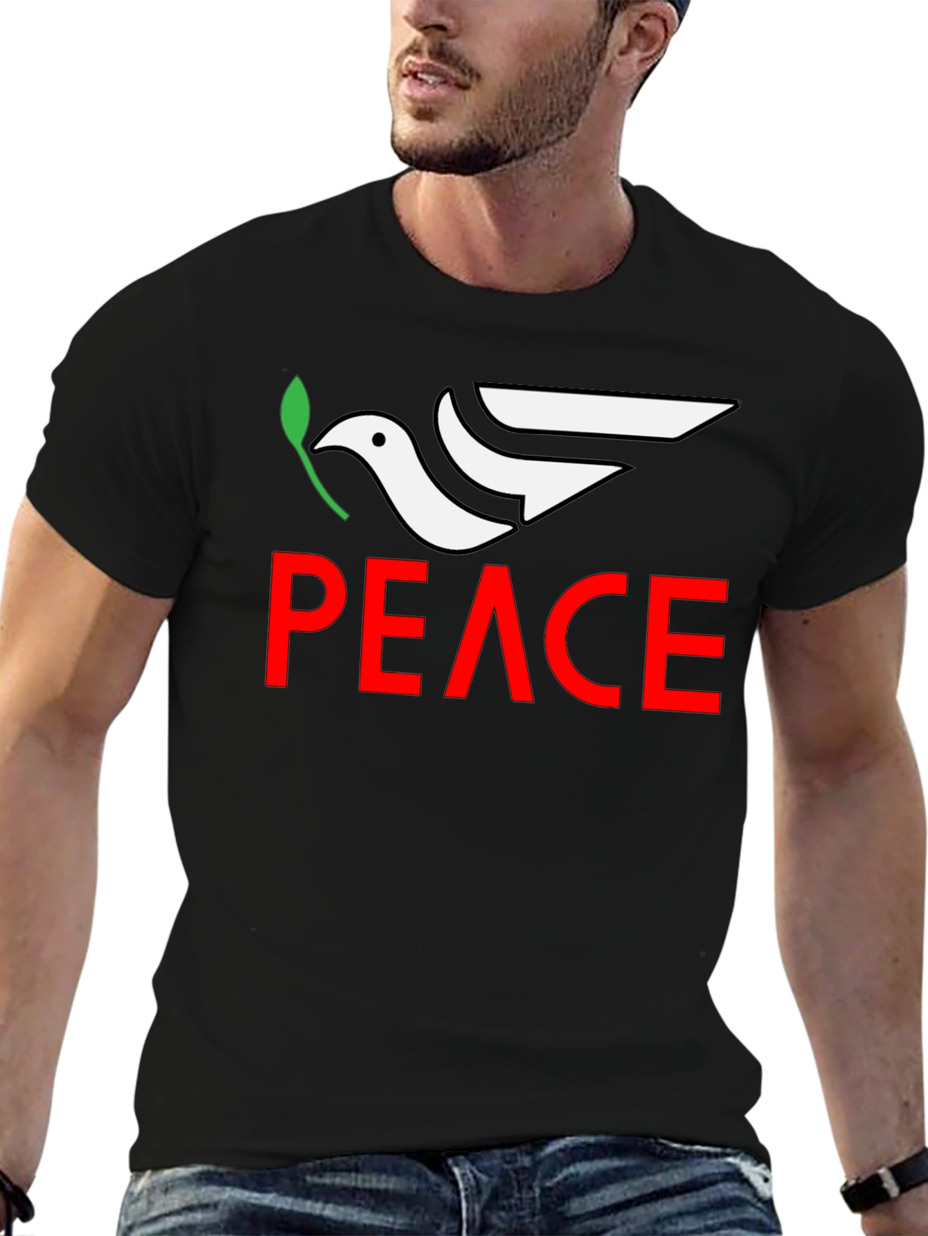 Peace Dove Graphic Tee - Black