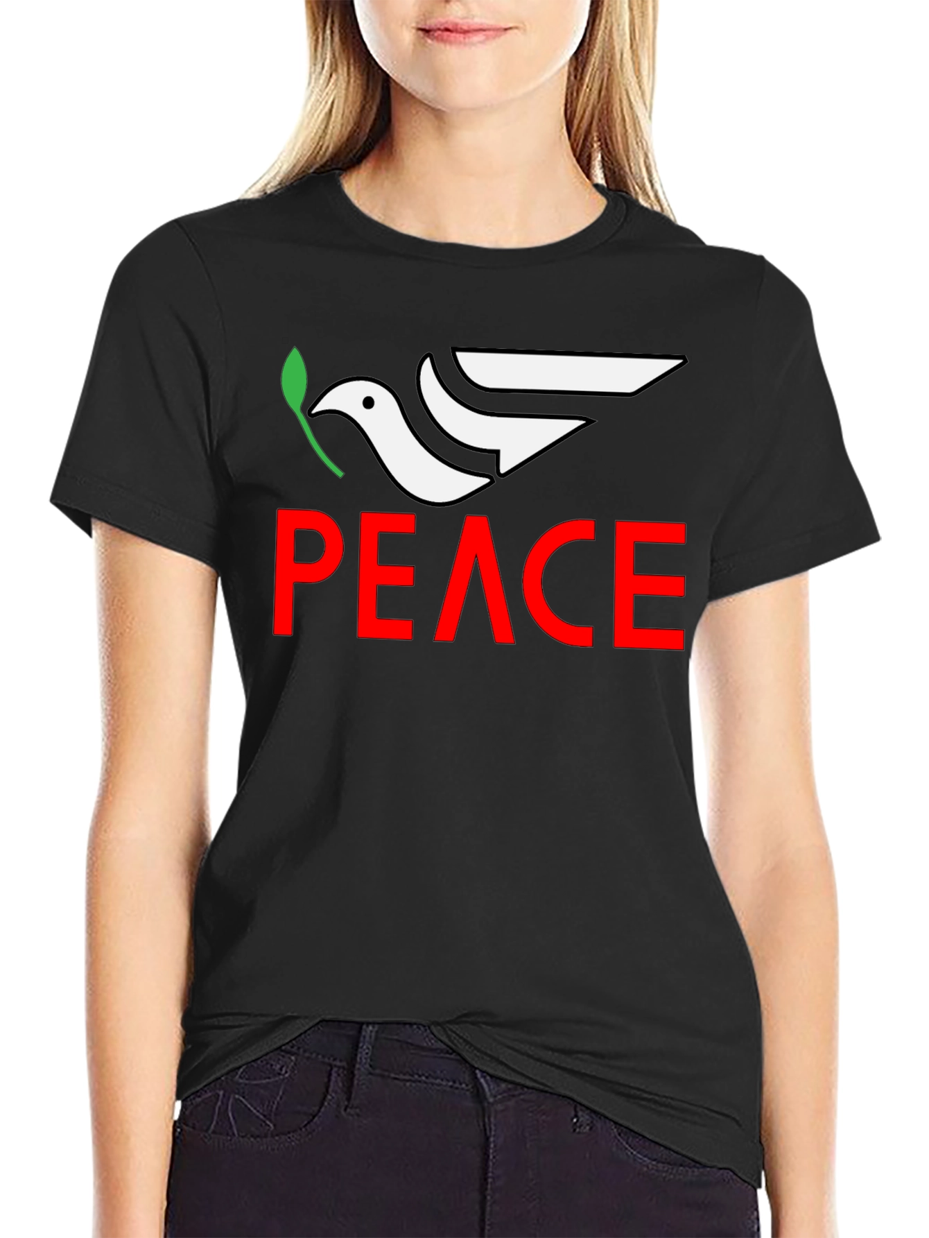 Peace Dove Graphic Tee - Black