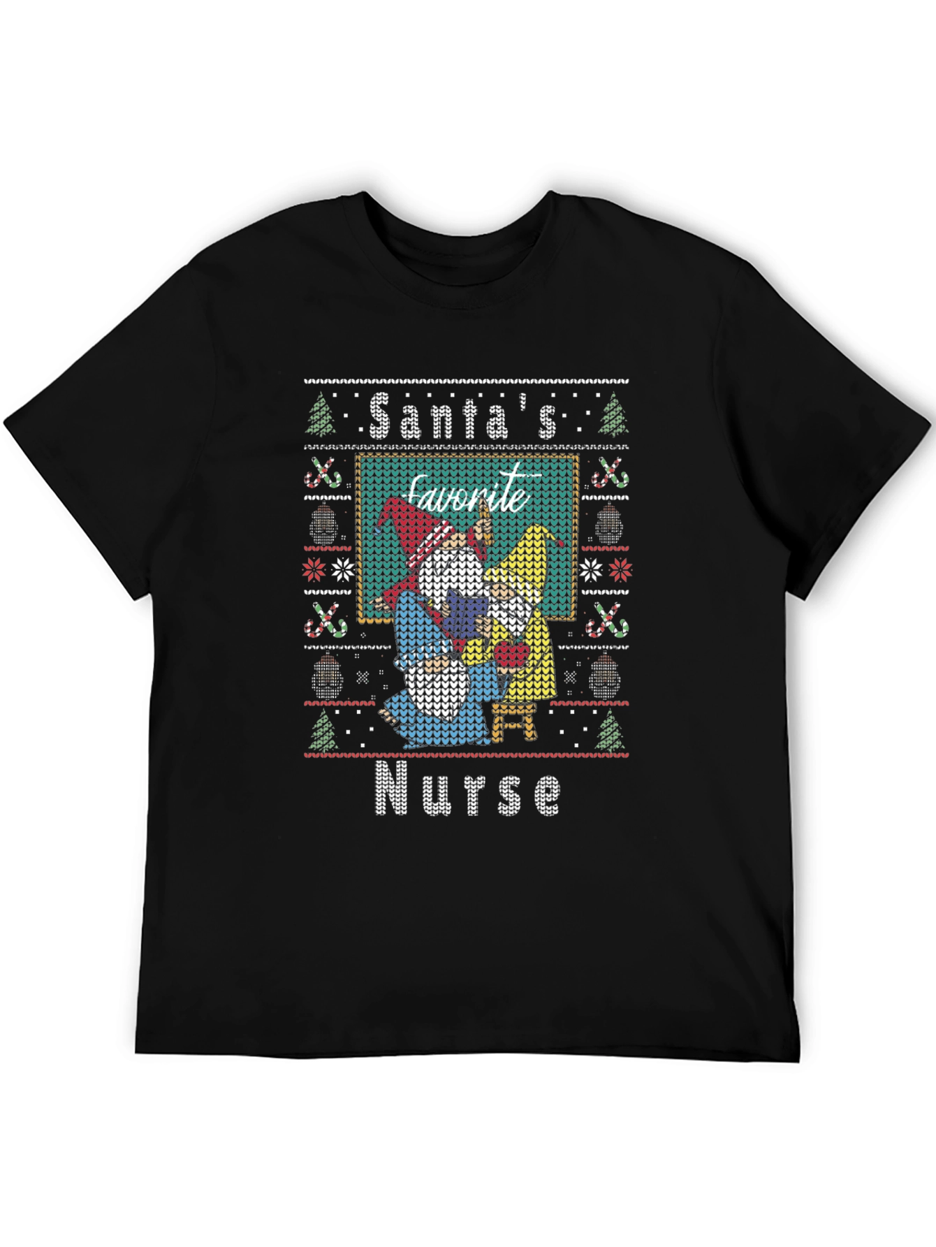 Santas Favorite Nurse Ugly Christmas T-Shirt