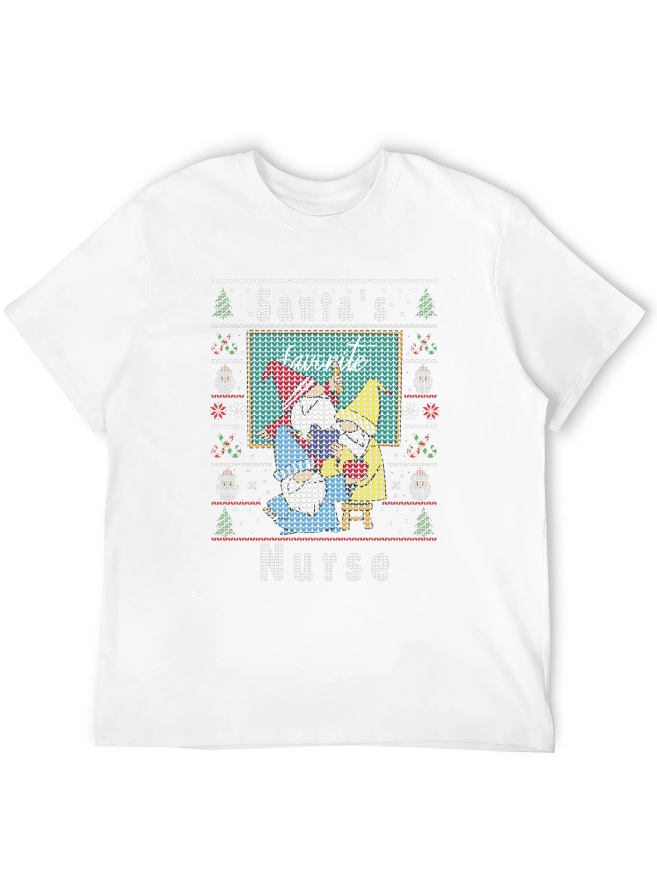 Santas Favorite Nurse Ugly Christmas T-Shirt