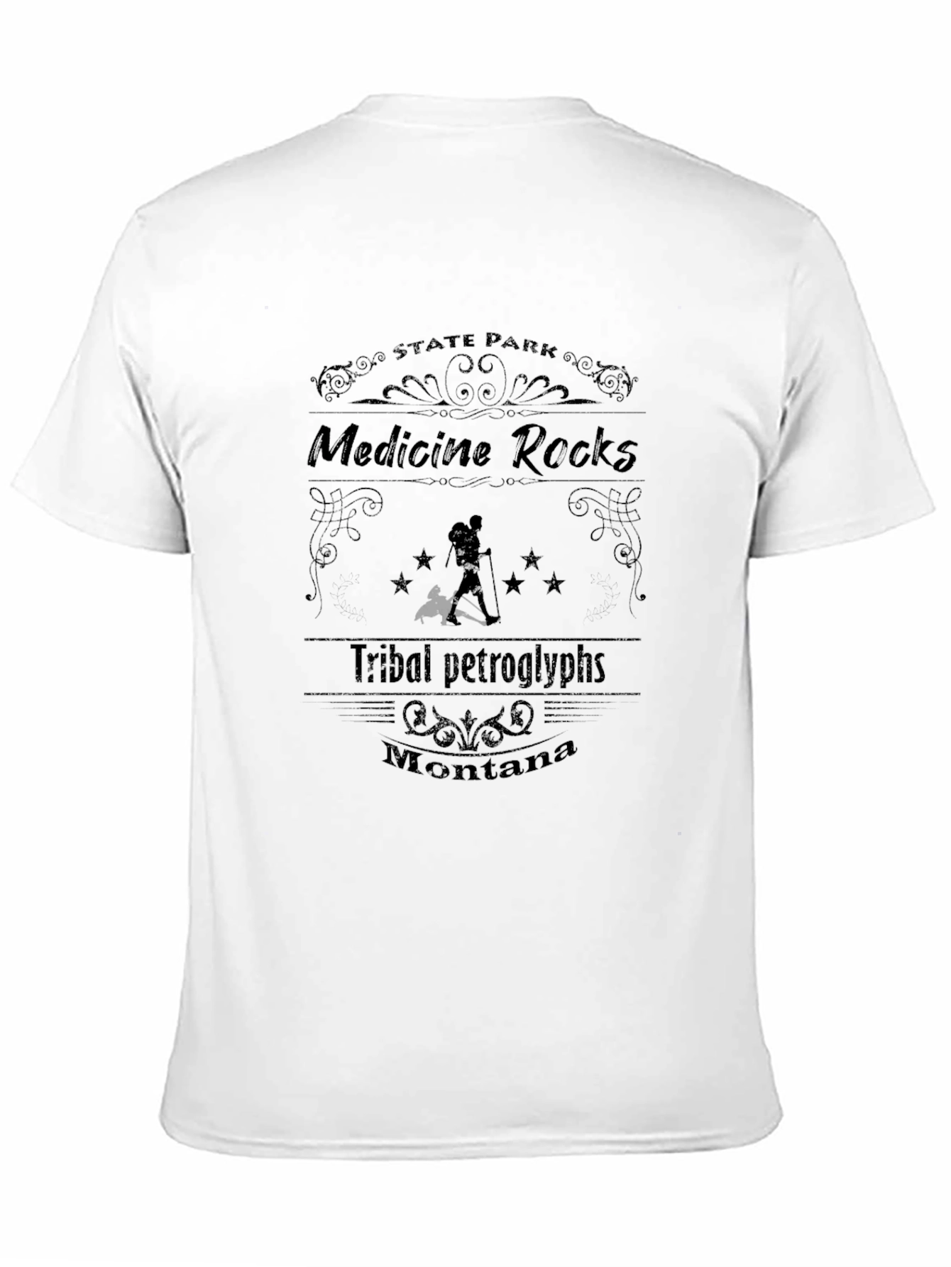 Medicine Rocks State Park Tribal Petroglyphs Black T-Shirt