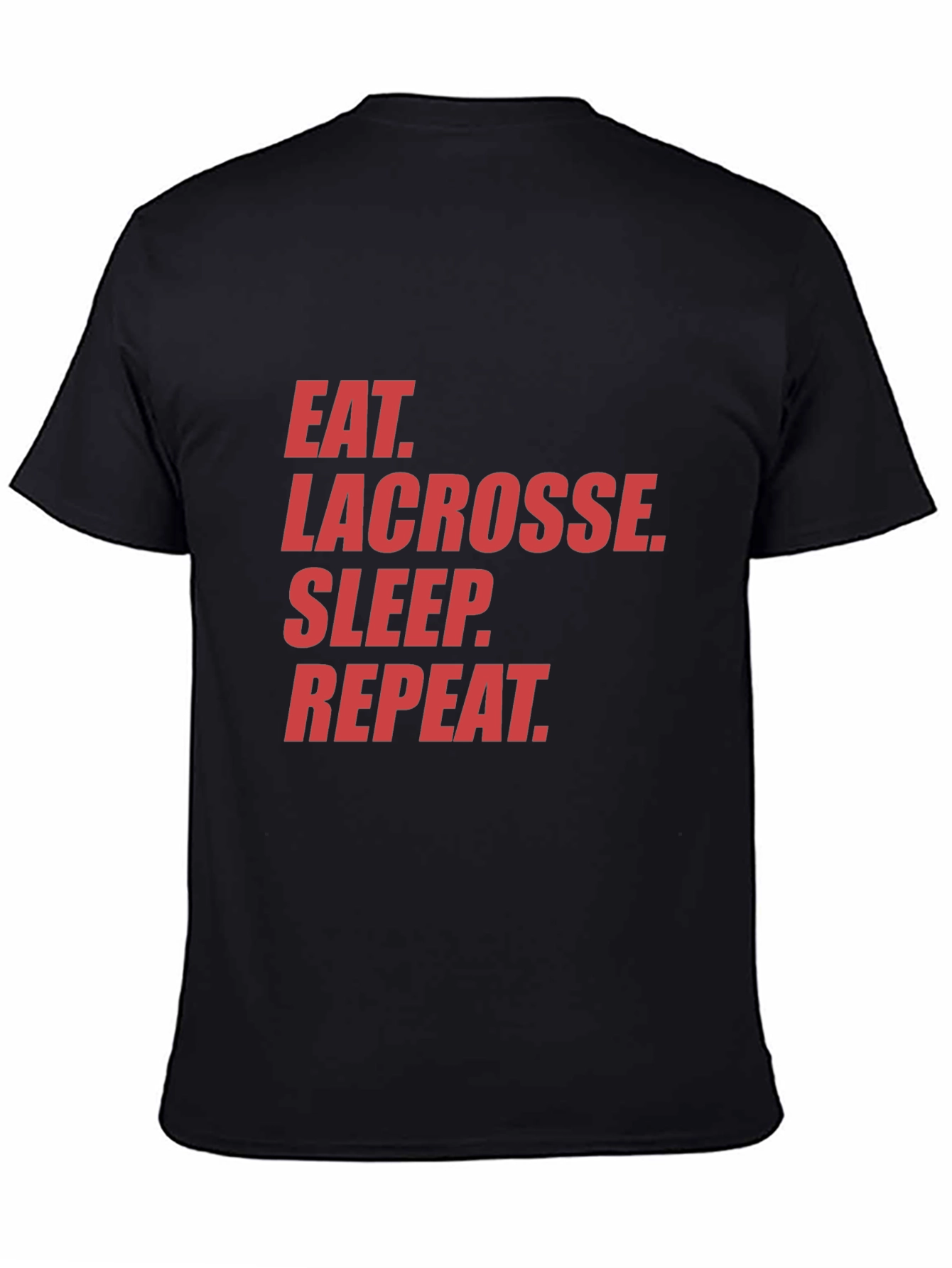 Eat Lacrosse Sleep Repeat Black Graphic Tee