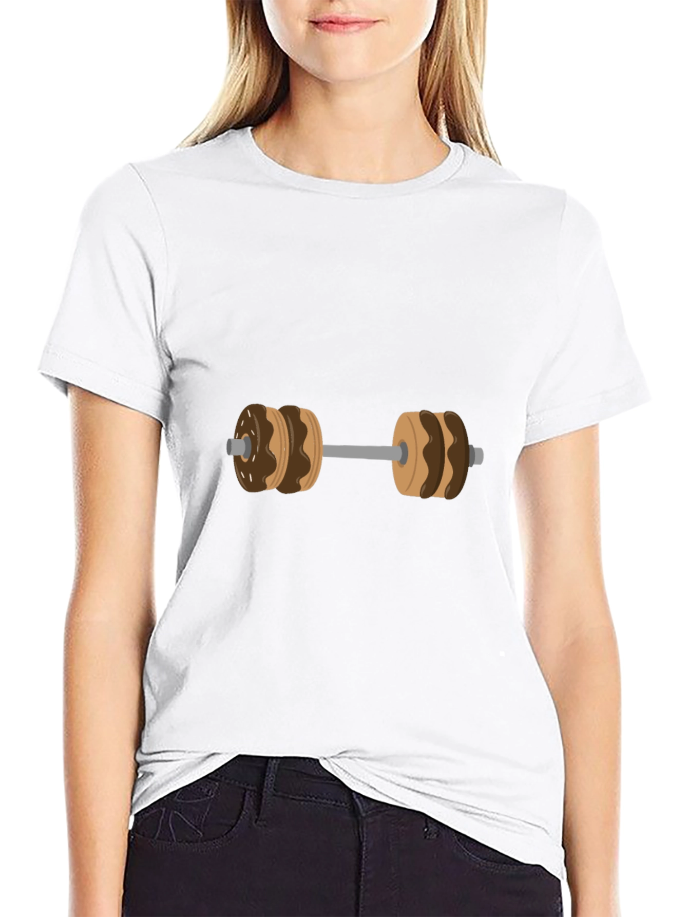 Donut Dumbbell Graphic Tee - Funny Workout Shirt