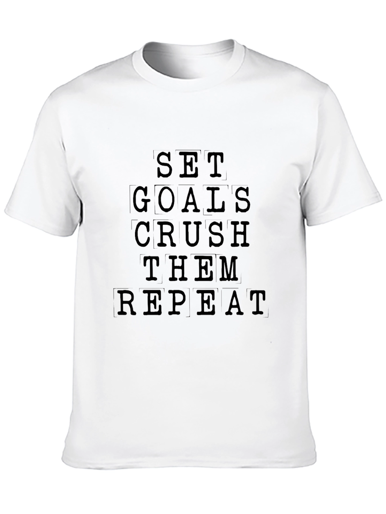 Motivational Set Goals Crush Them Repeat Black T-Shirt