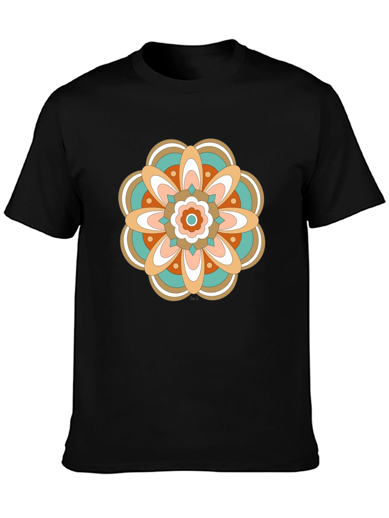 Retro Floral Mandala Graphic T-Shirt