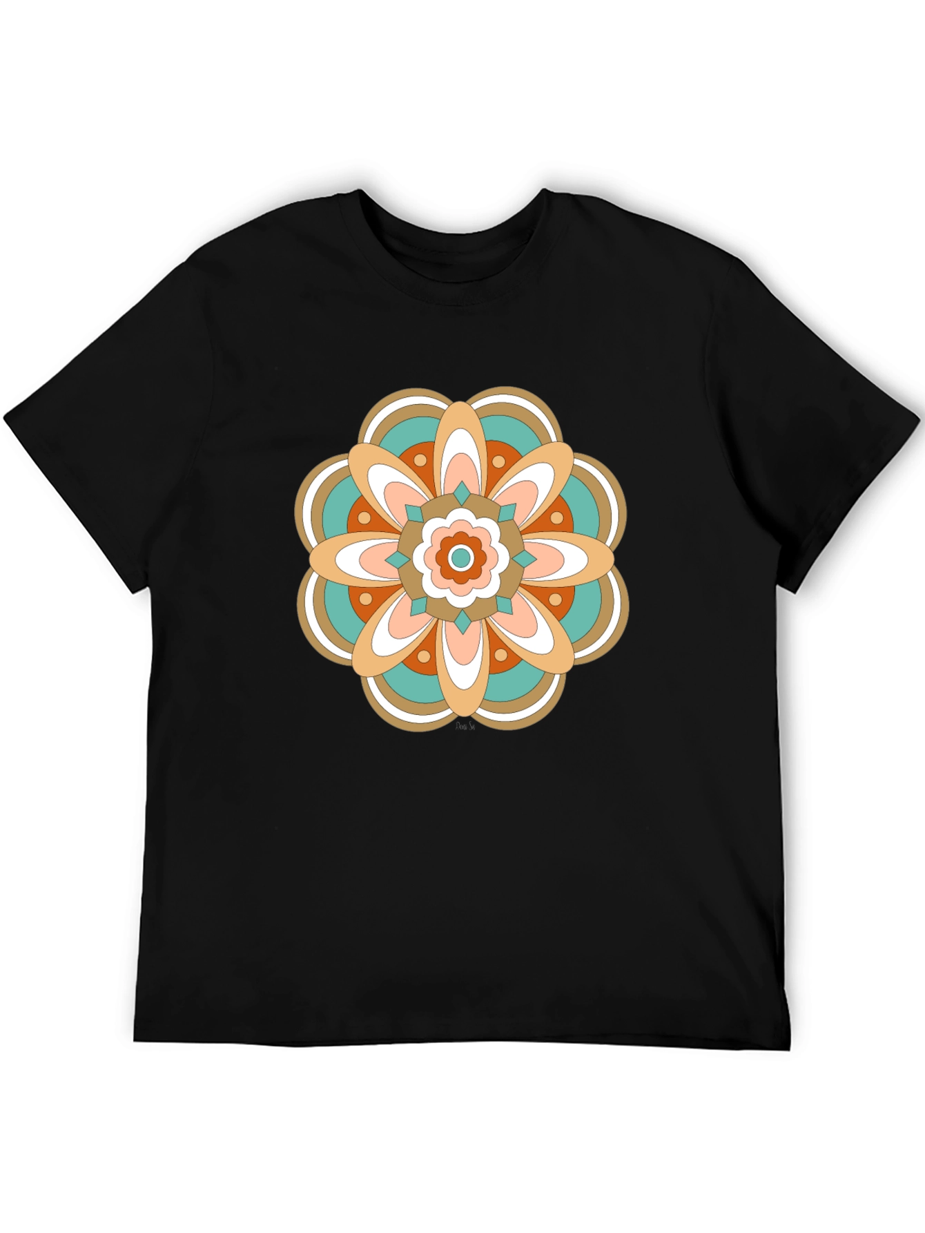 Retro Floral Mandala Graphic T-Shirt