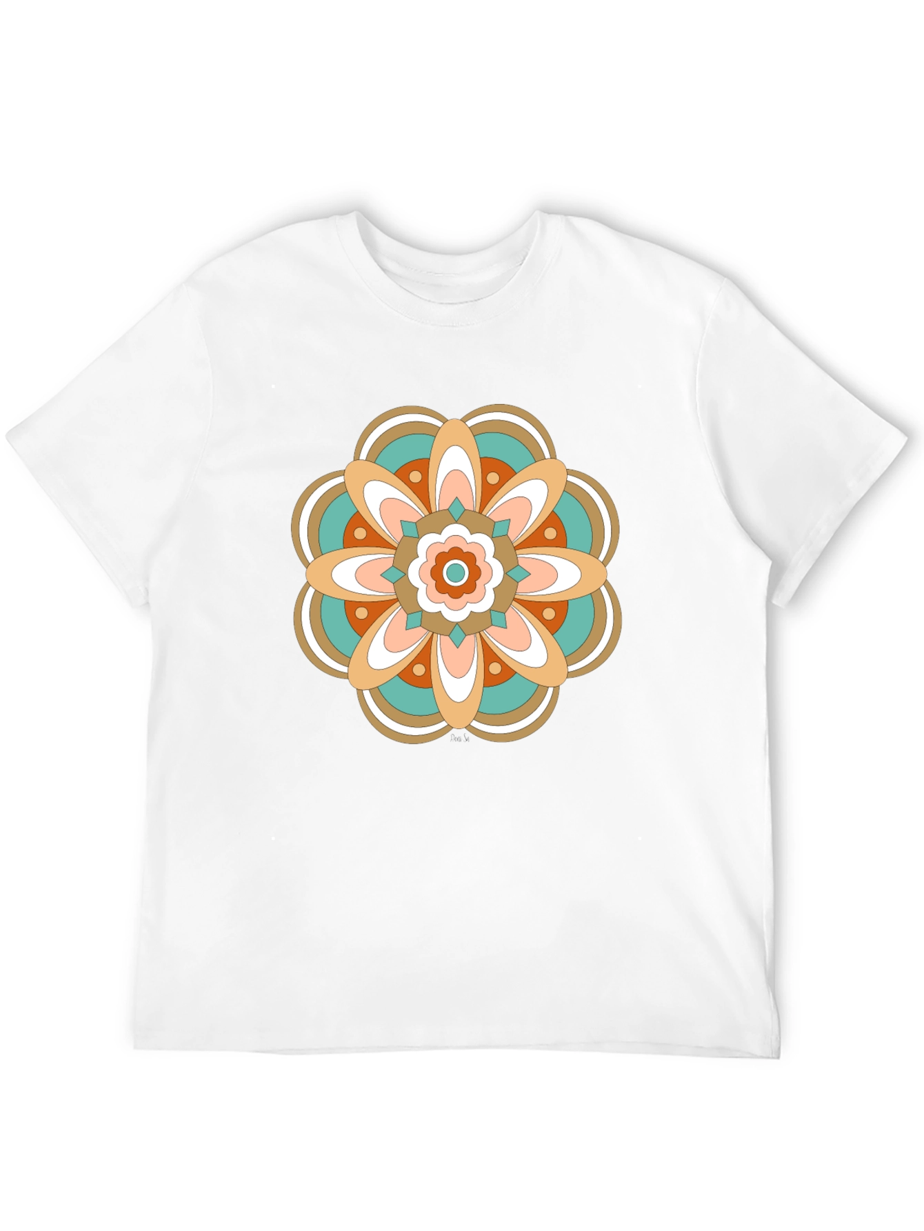 Retro Floral Mandala Graphic T-Shirt