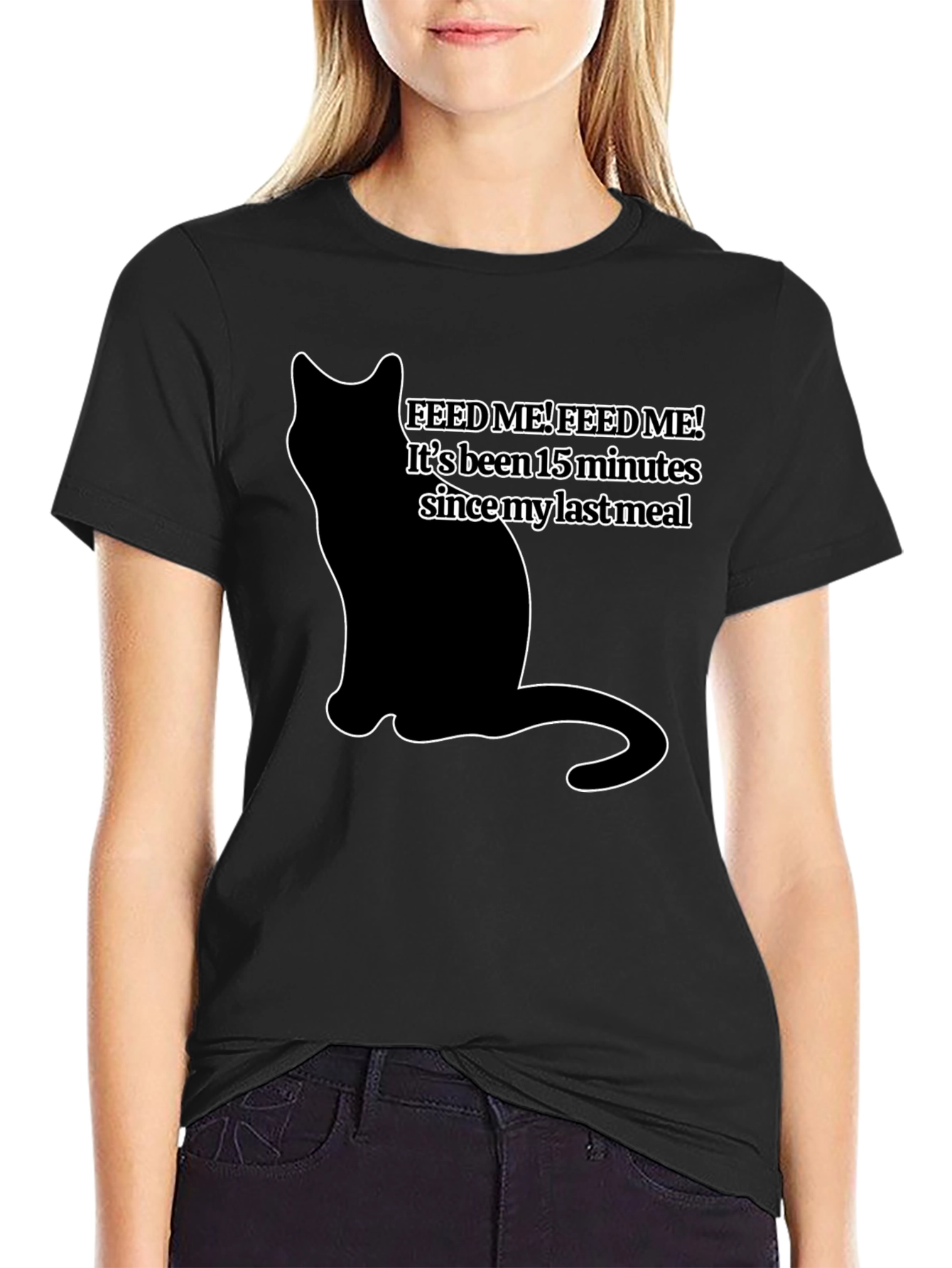 Feed Me Cat T-Shirt - Funny Pet Lover Tee