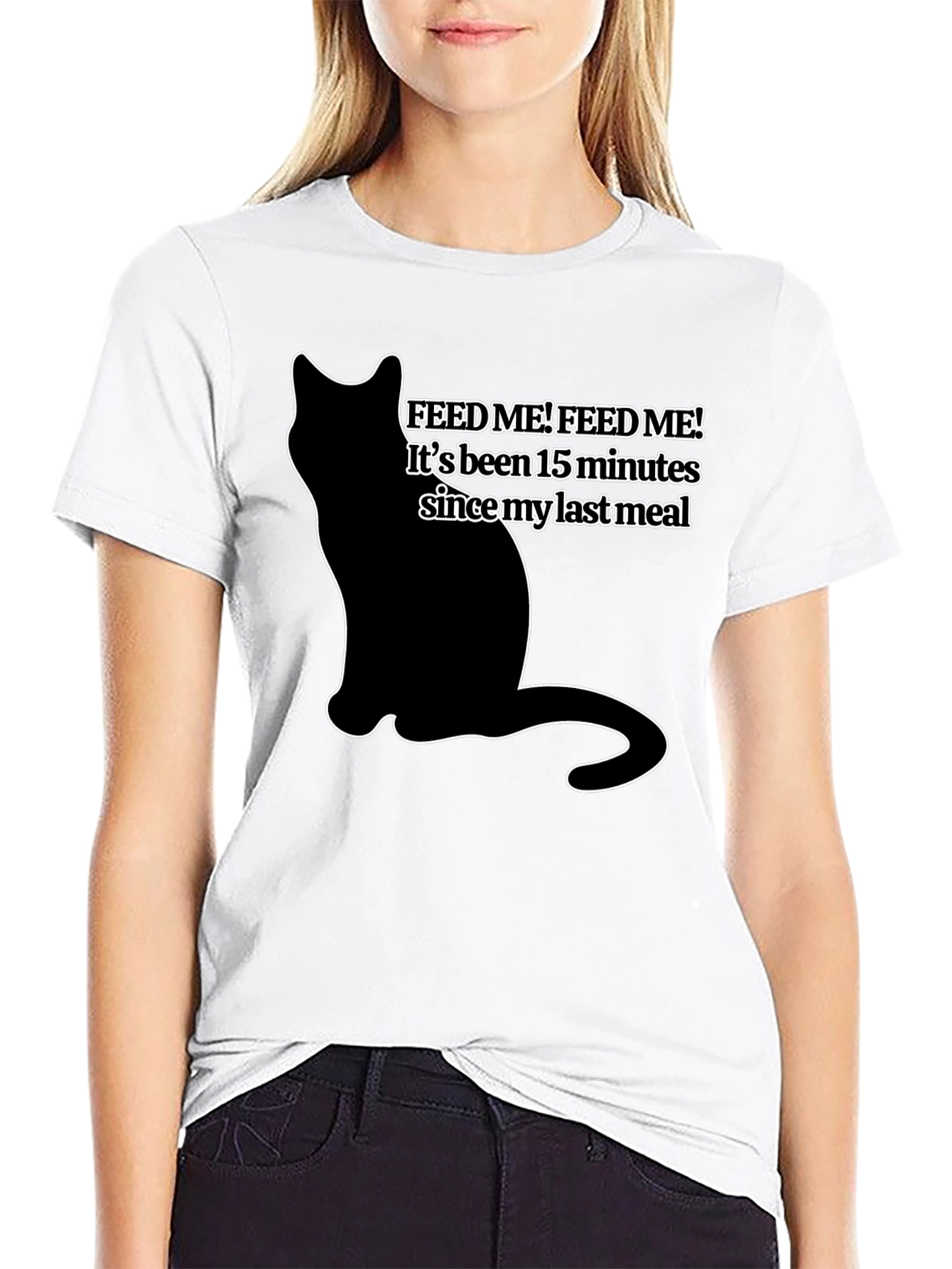 Feed Me Cat T-Shirt - Funny Pet Lover Tee