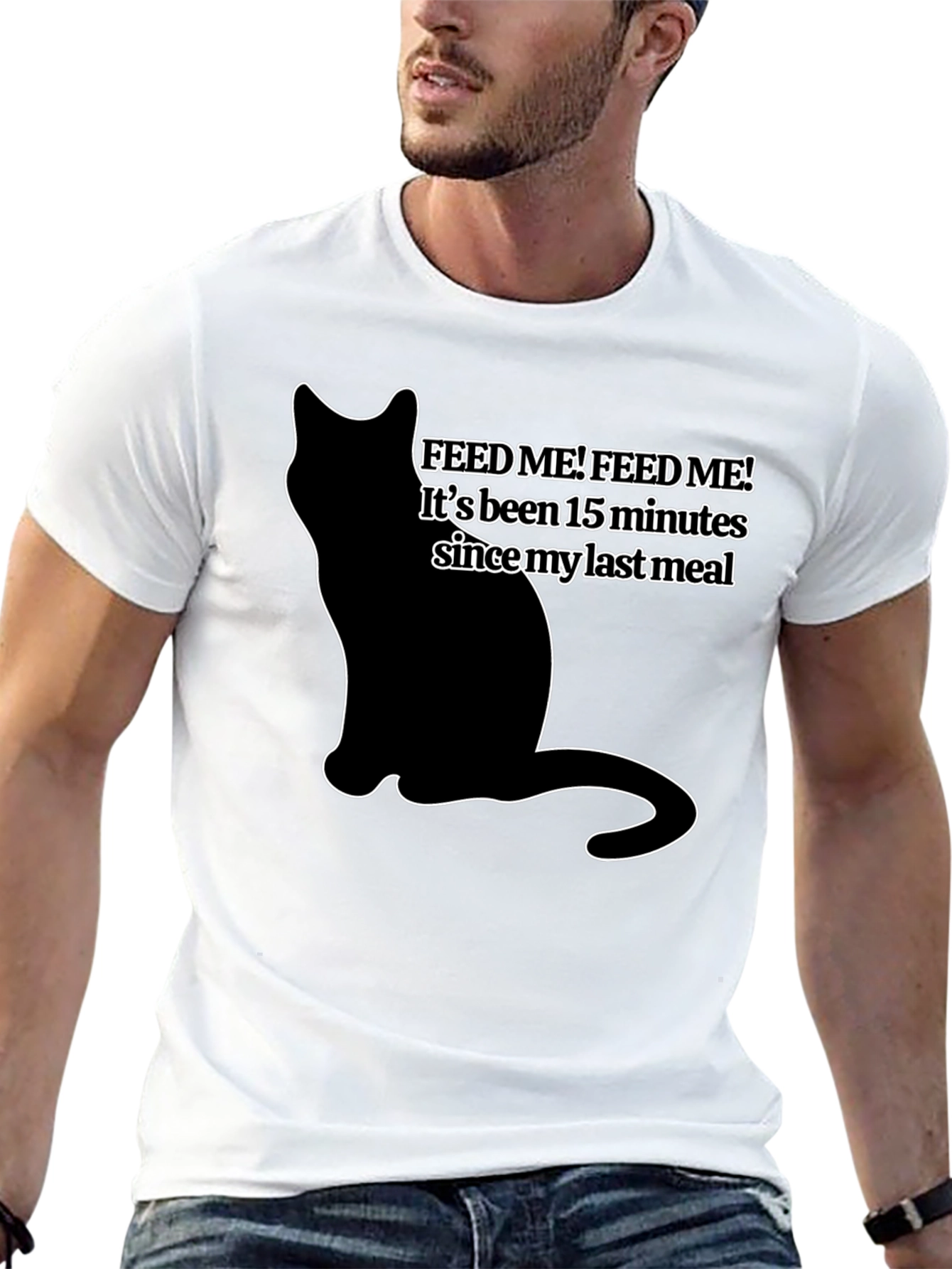Feed Me Cat T-Shirt - Funny Pet Lover Tee