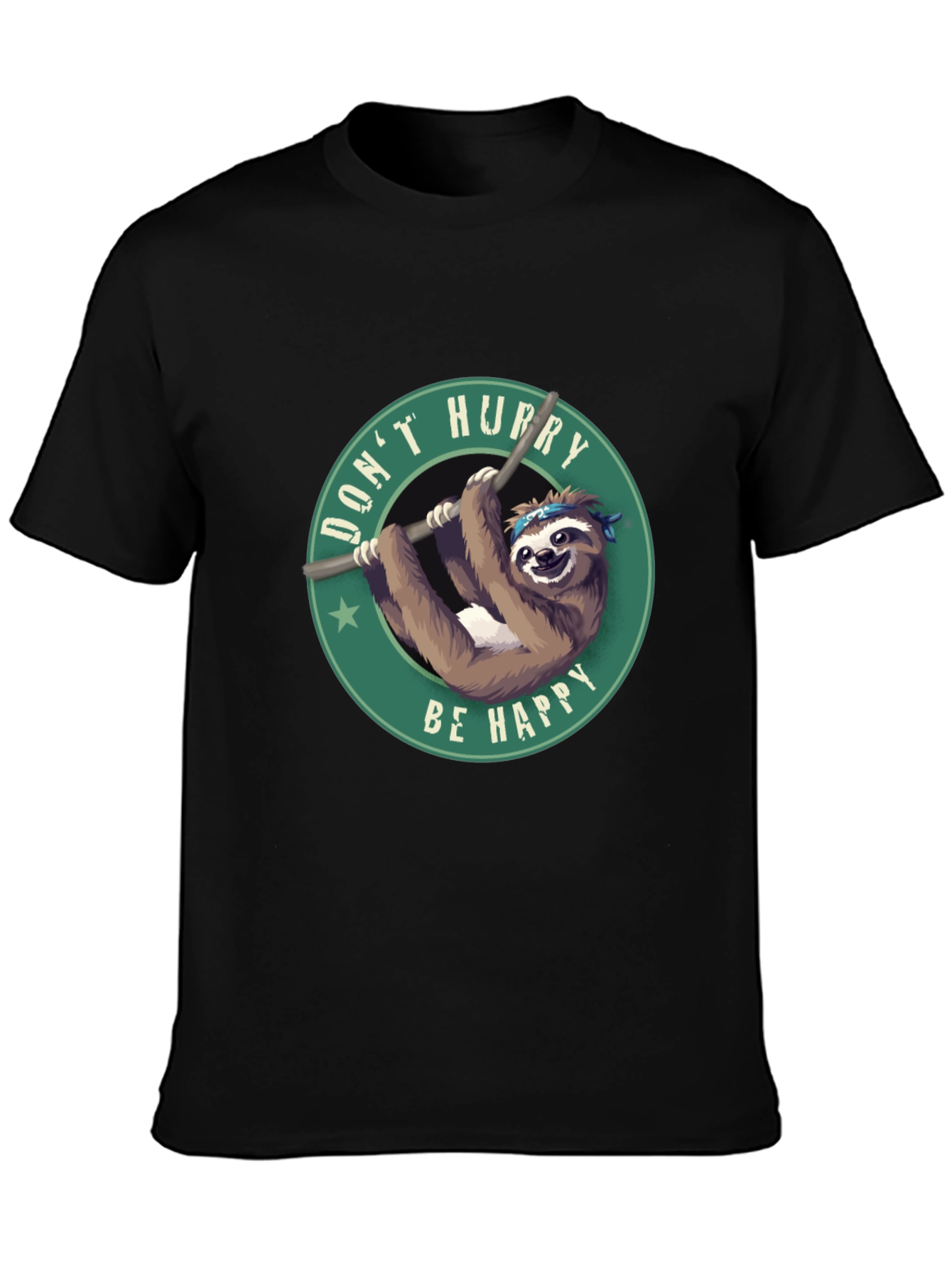 Dont Hurry Be Happy Sloth Graphic Tee