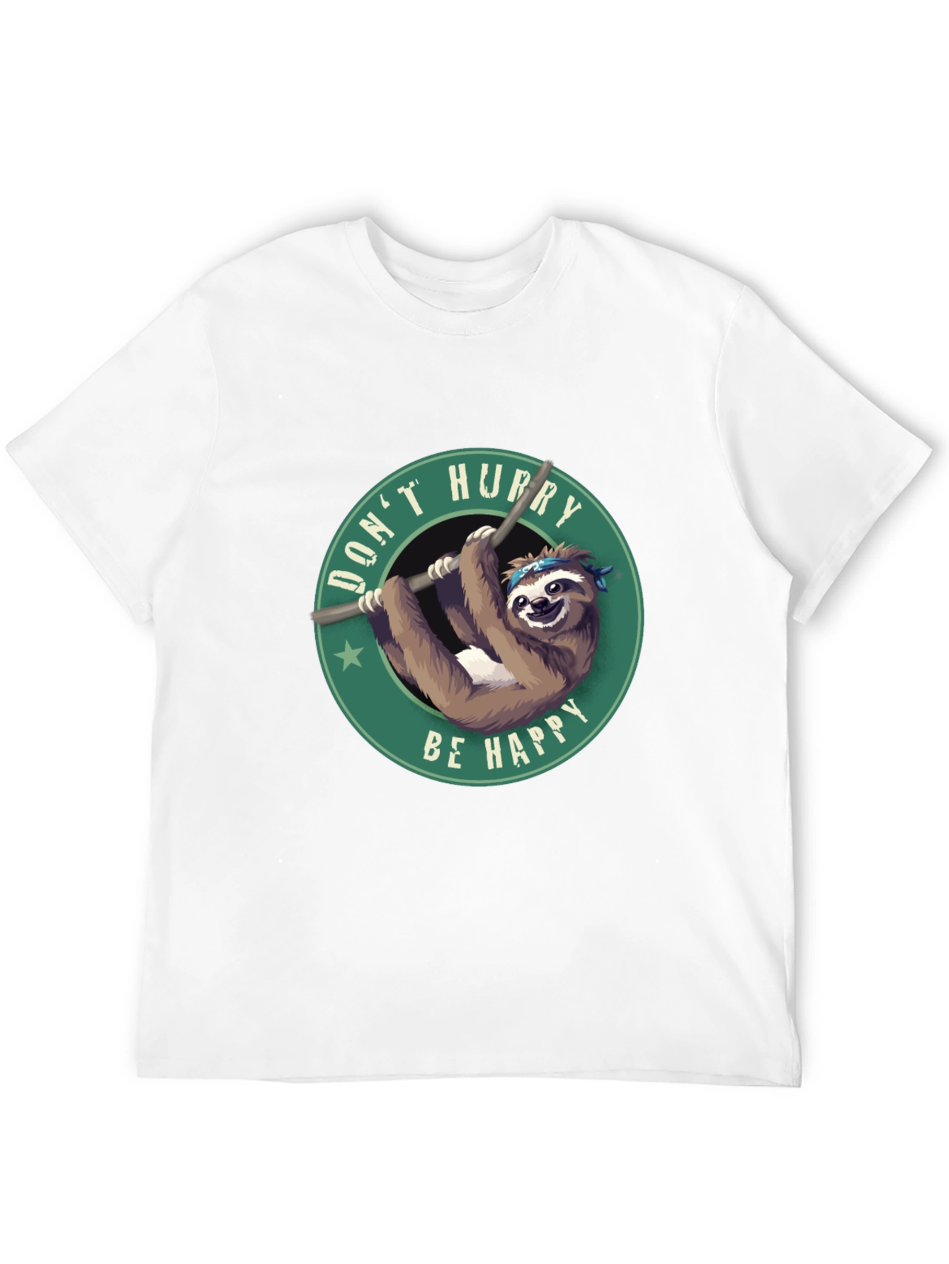 Dont Hurry Be Happy Sloth Graphic Tee
