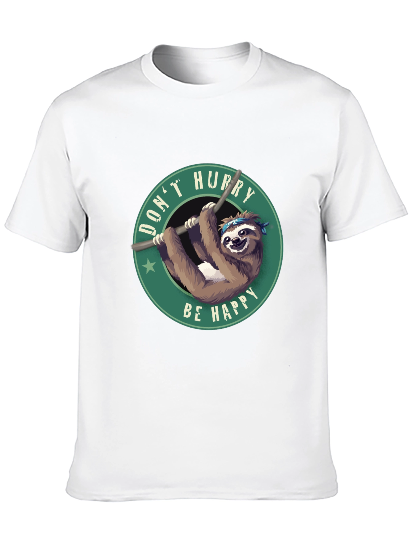 Dont Hurry Be Happy Sloth Graphic Tee