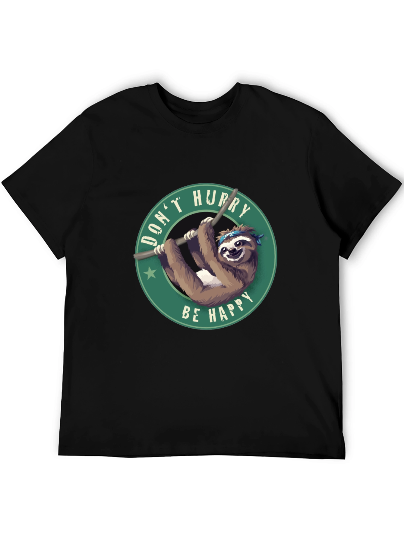 Dont Hurry Be Happy Sloth Graphic Tee
