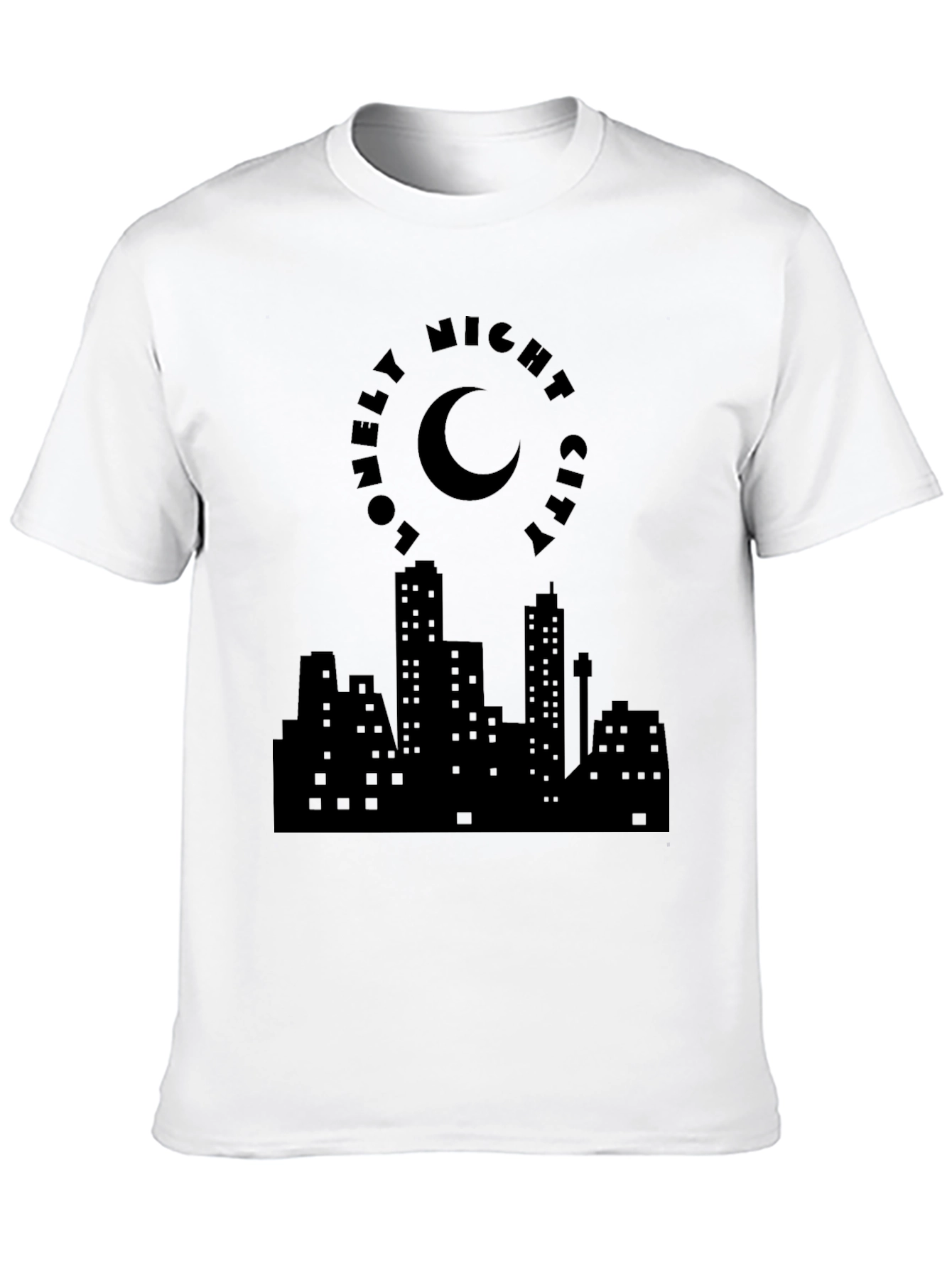 Lonely Night City Black Graphic Tee