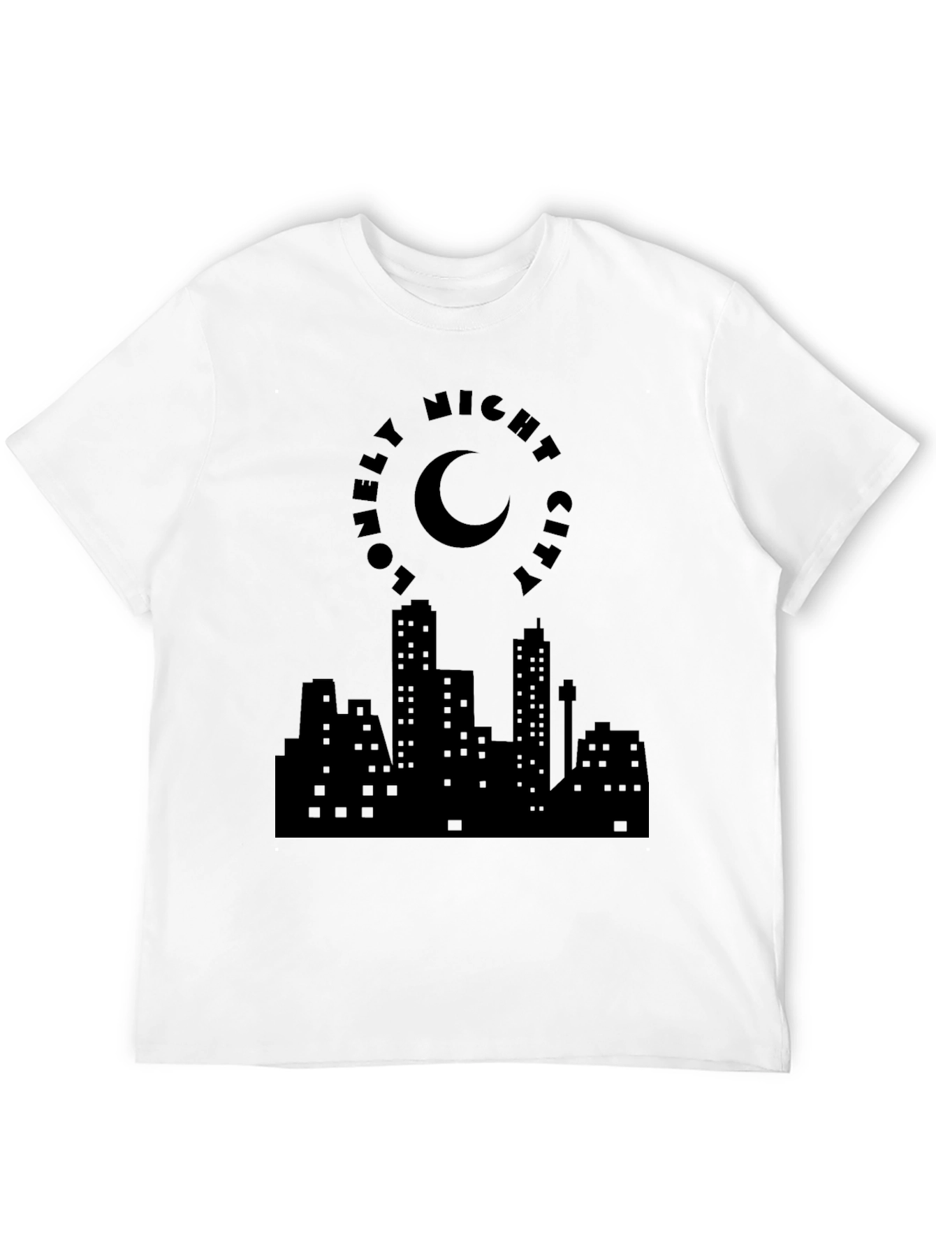 Lonely Night City Black Graphic Tee