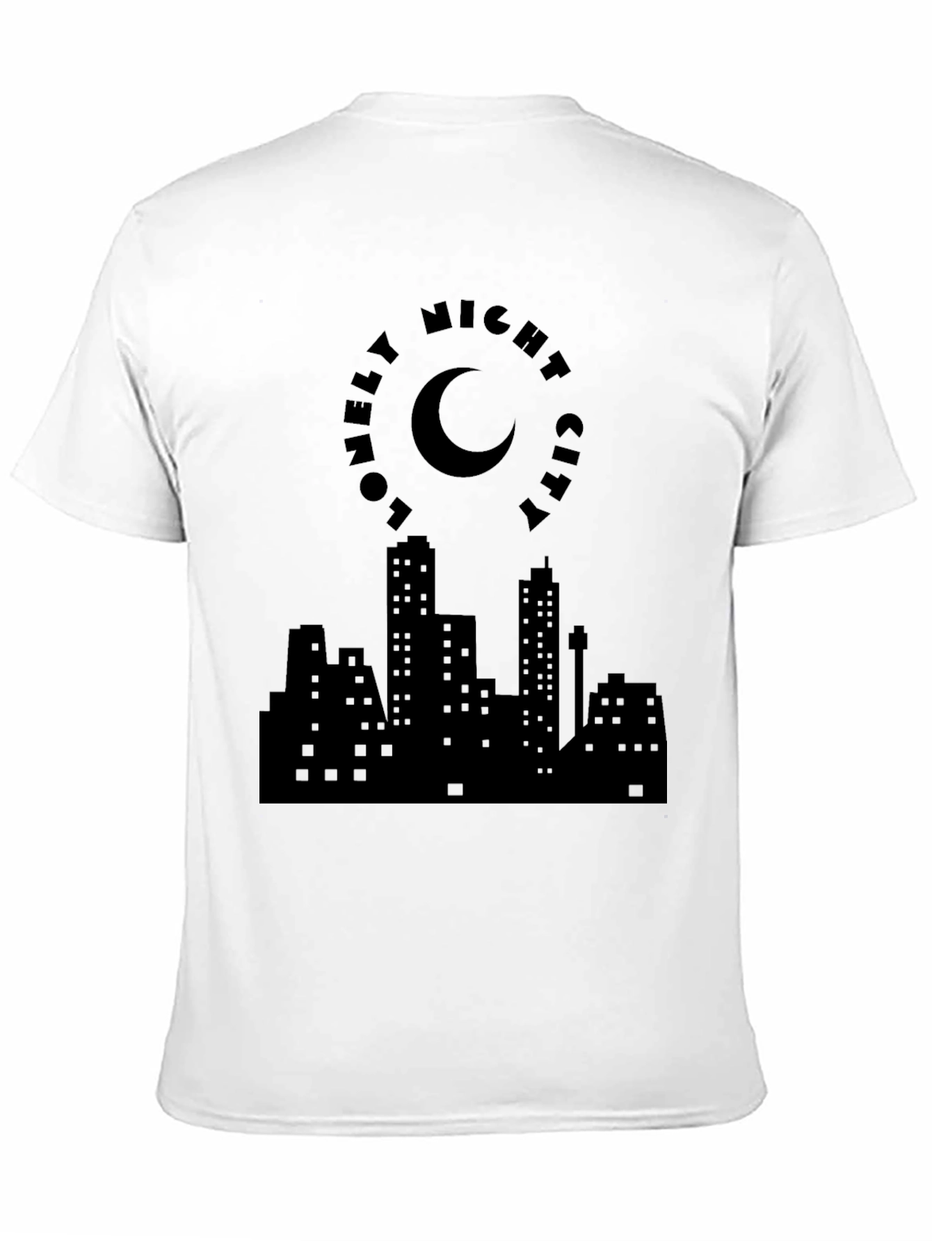 Lonely Night City Black Graphic Tee