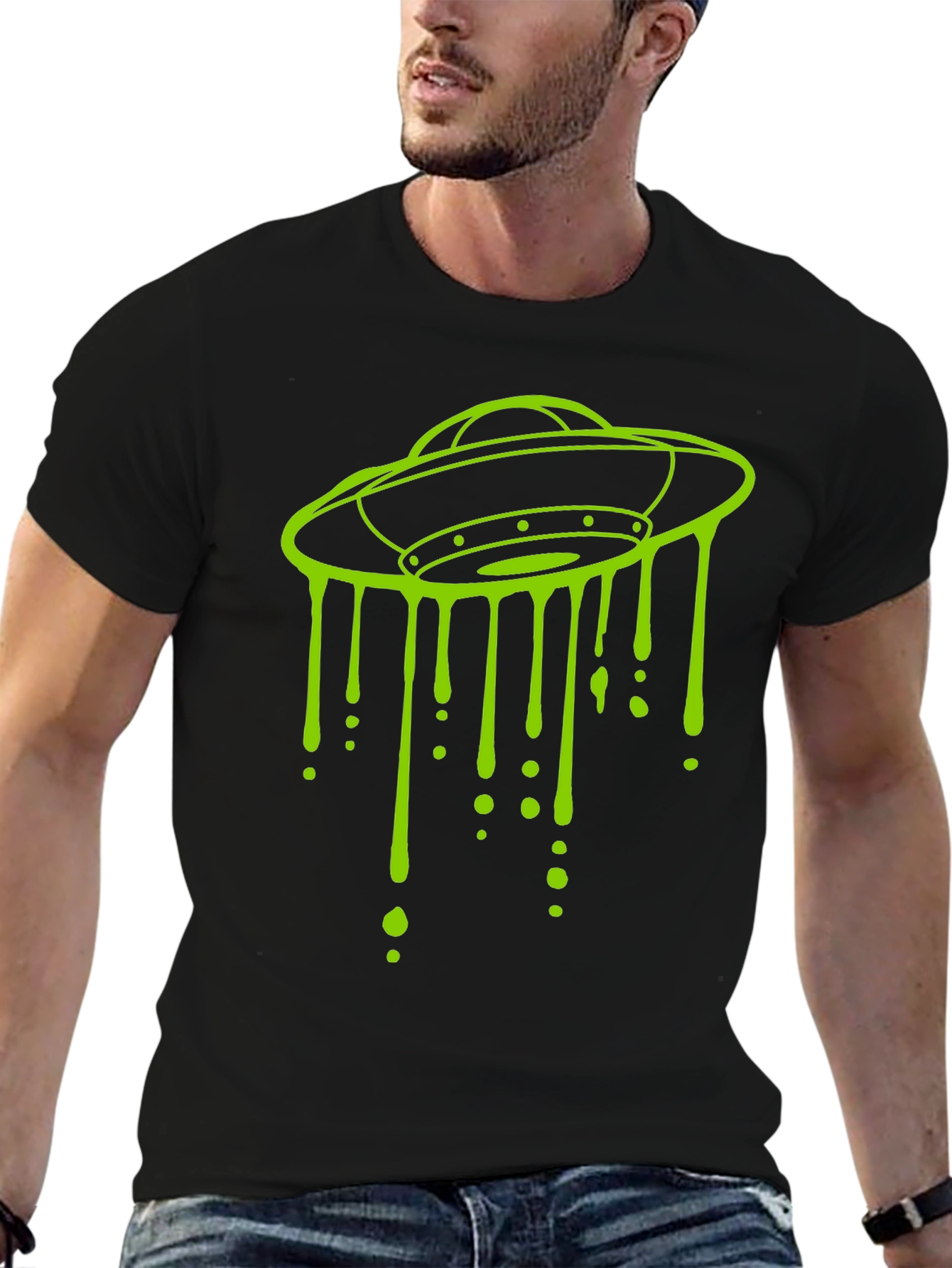 UFO Drip Graphic Tee - Mens Black T-Shirt