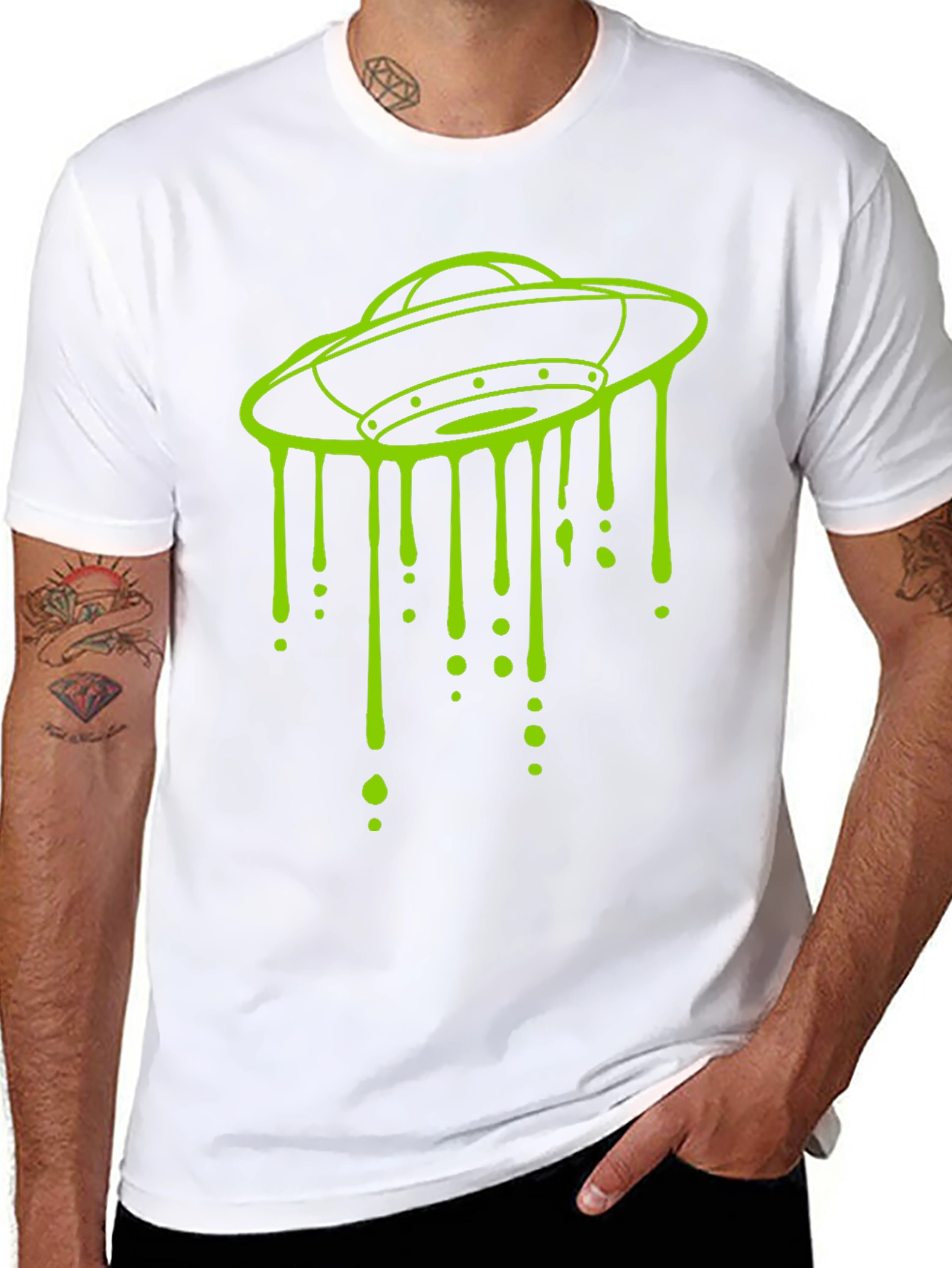 UFO Drip Graphic Tee - Mens Black T-Shirt