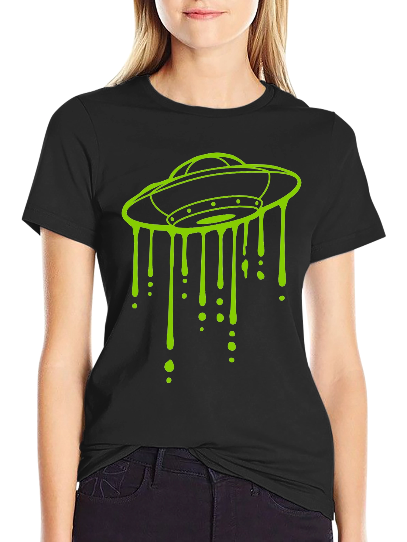UFO Drip Graphic Tee - Mens Black T-Shirt