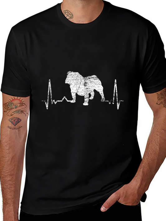 Bulldog Heartbeat T-Shirt - Black