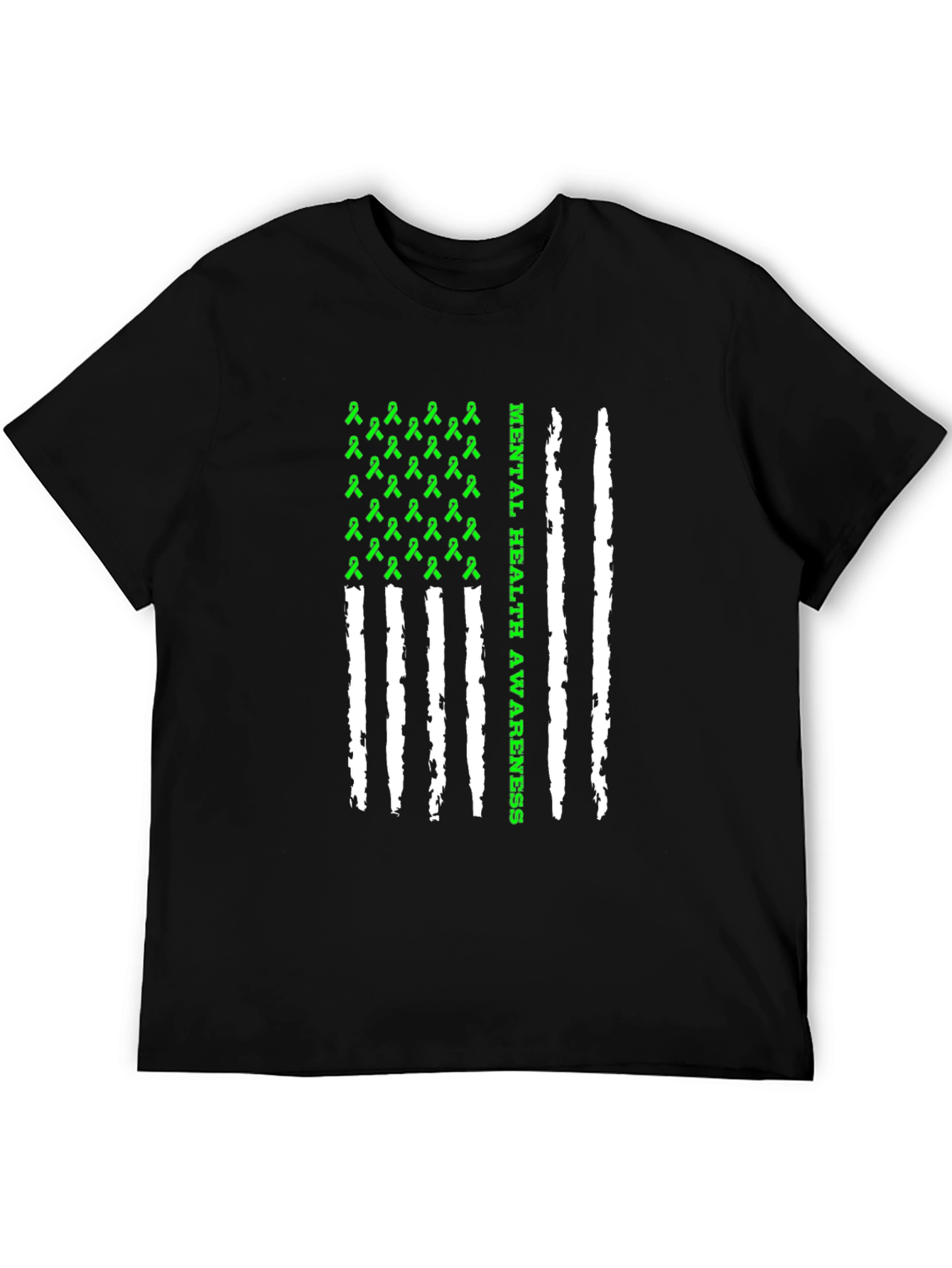 Mental Health Awareness Ribbon Flag Graphic Tee
