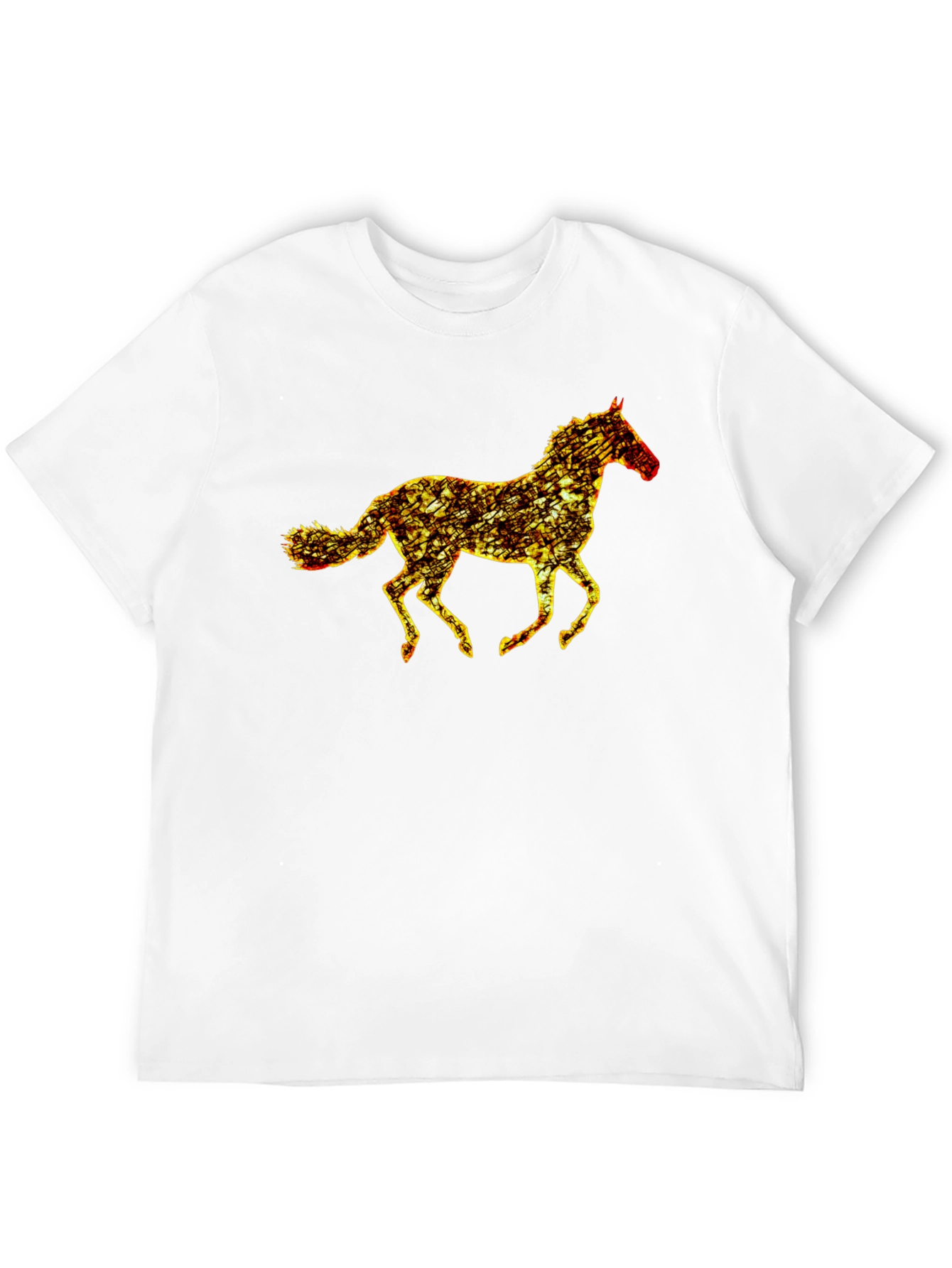 Black Horse Graphic Tee - Mens Casual T-Shirt