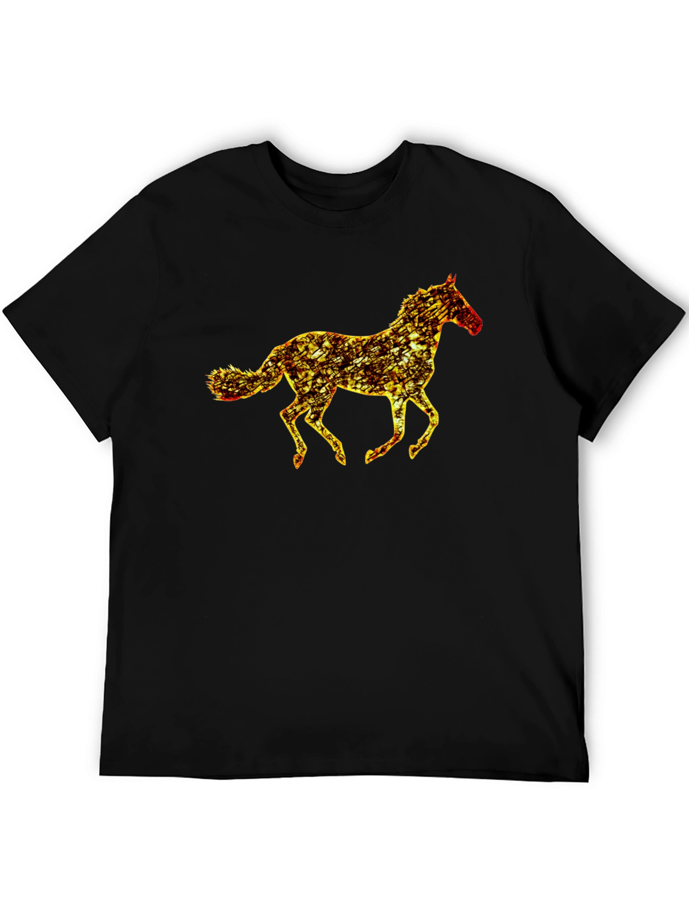 Black Horse Graphic Tee - Mens Casual T-Shirt