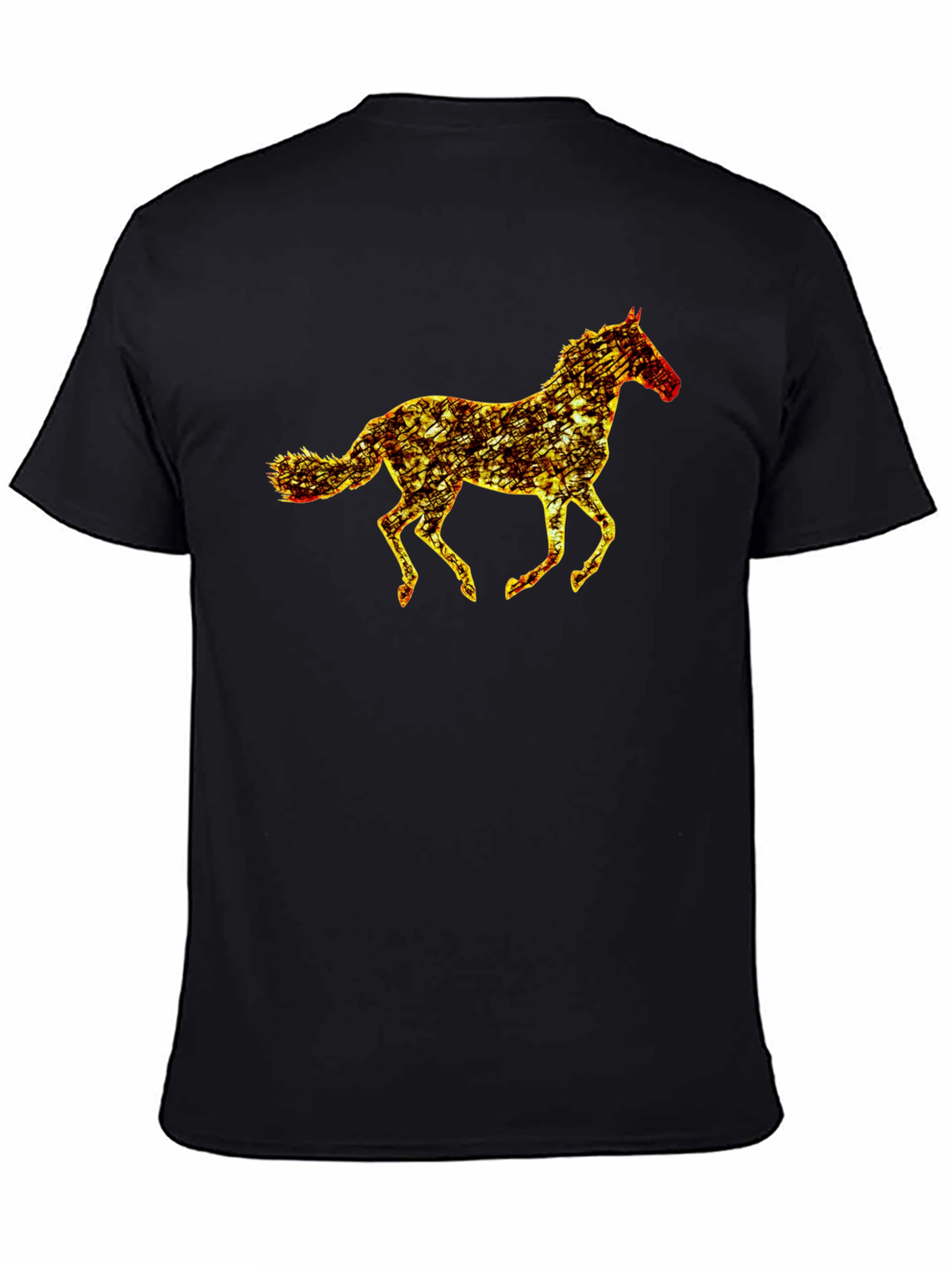 Black Horse Graphic Tee - Mens Casual T-Shirt