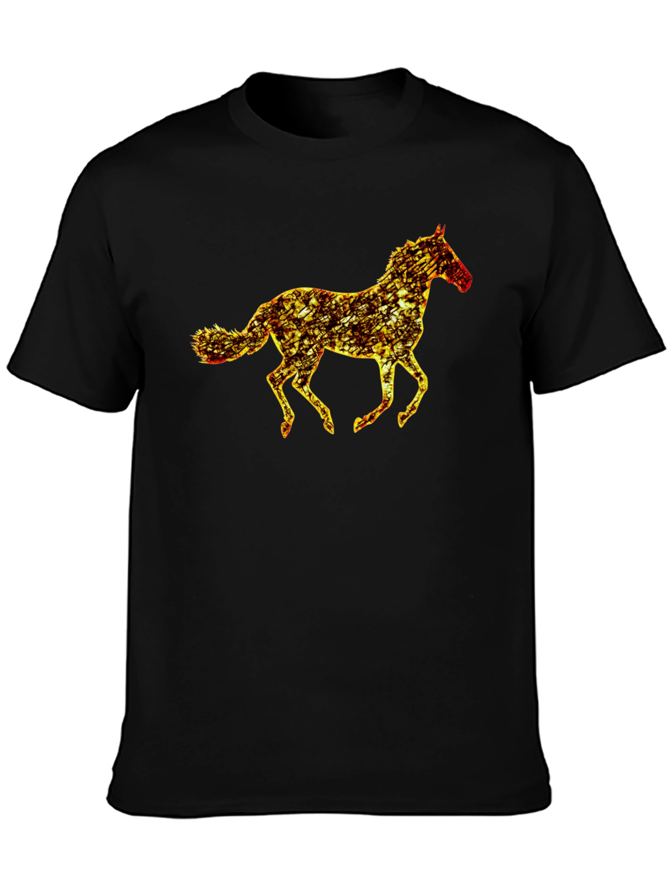 Black Horse Graphic Tee - Mens Casual T-Shirt