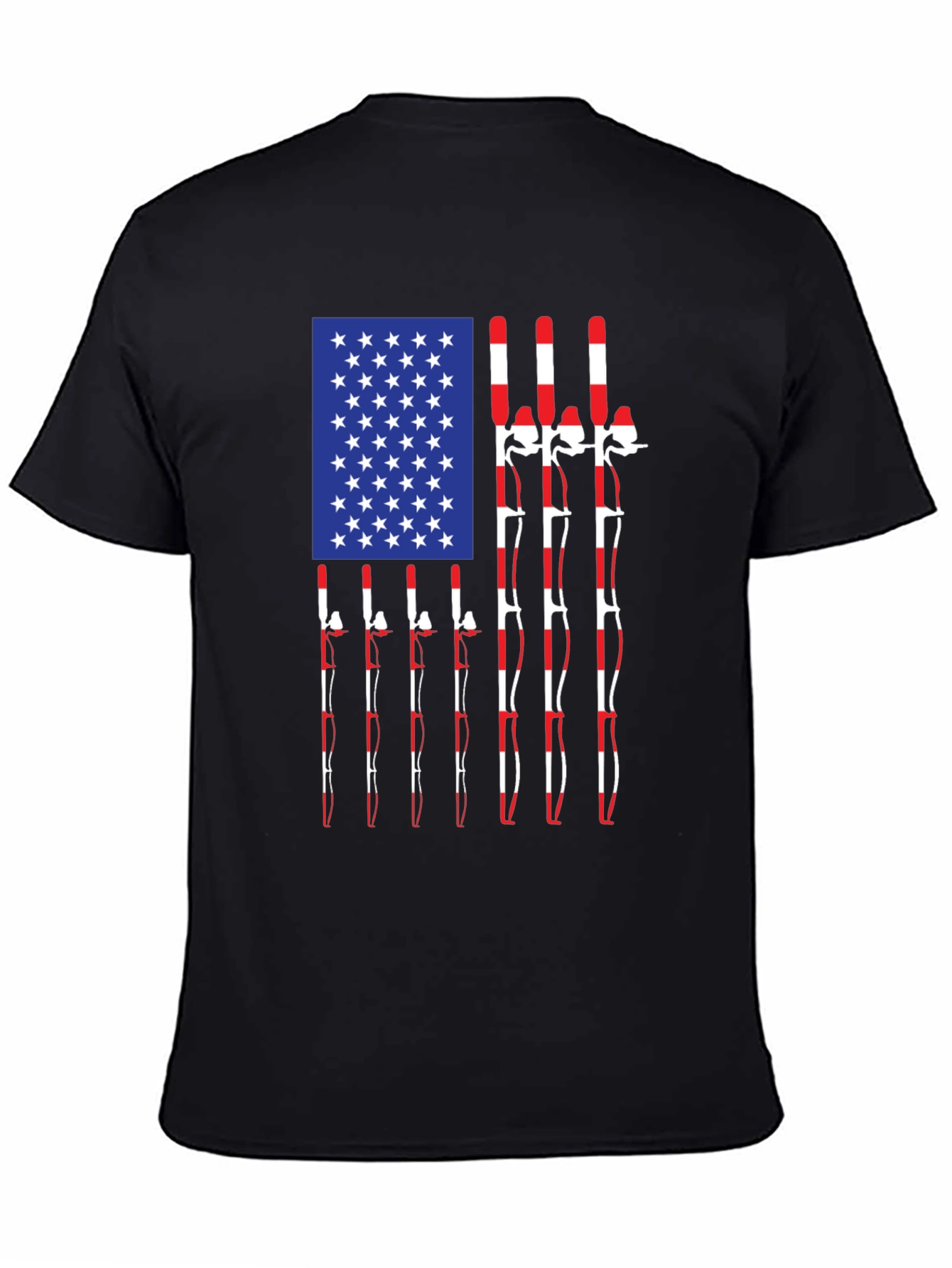 American Flag Fishing Rods Graphic Tee