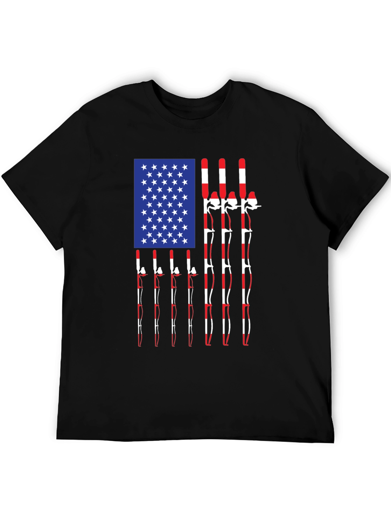 American Flag Fishing Rods Graphic Tee