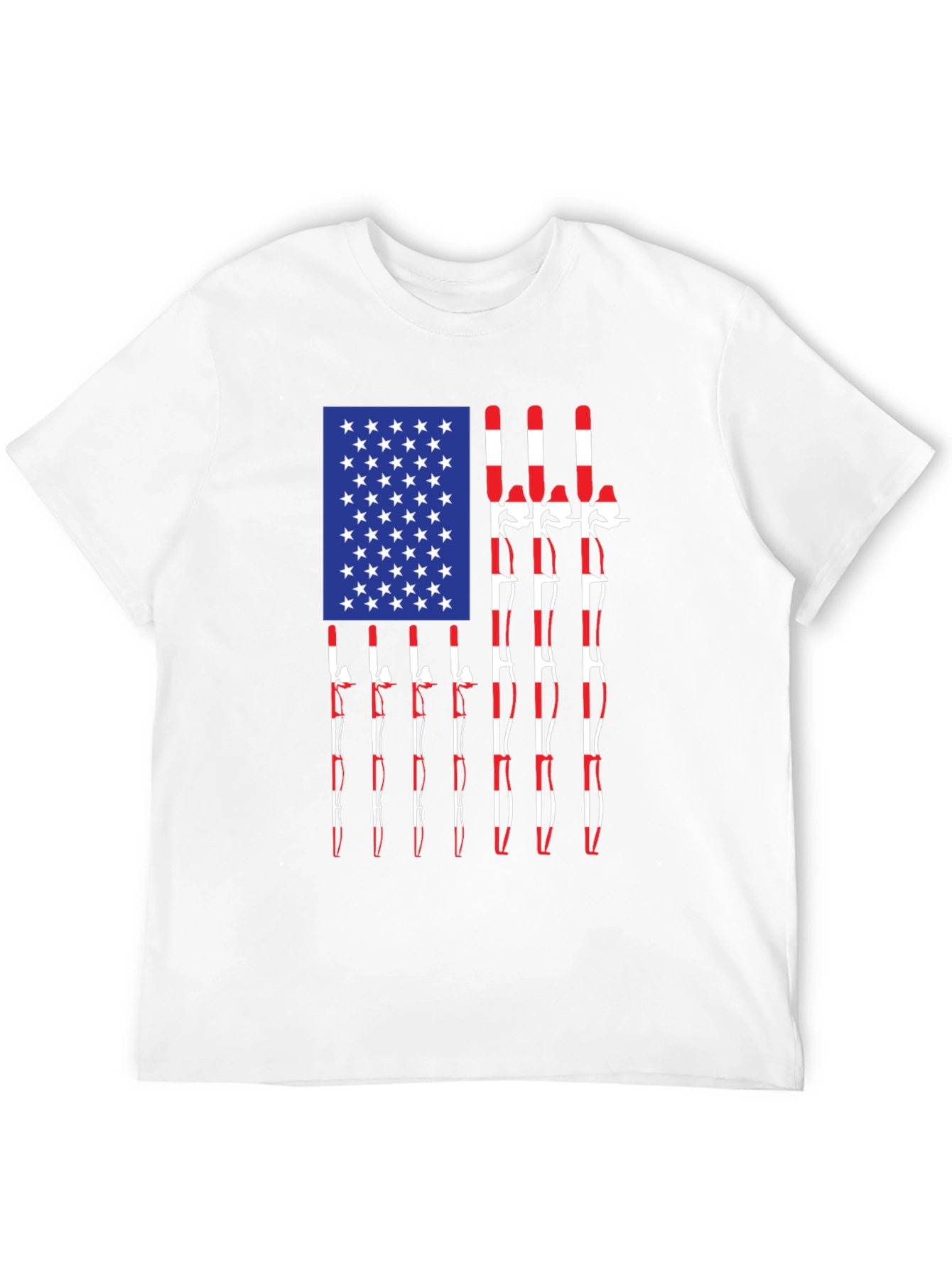 American Flag Fishing Rods Graphic Tee