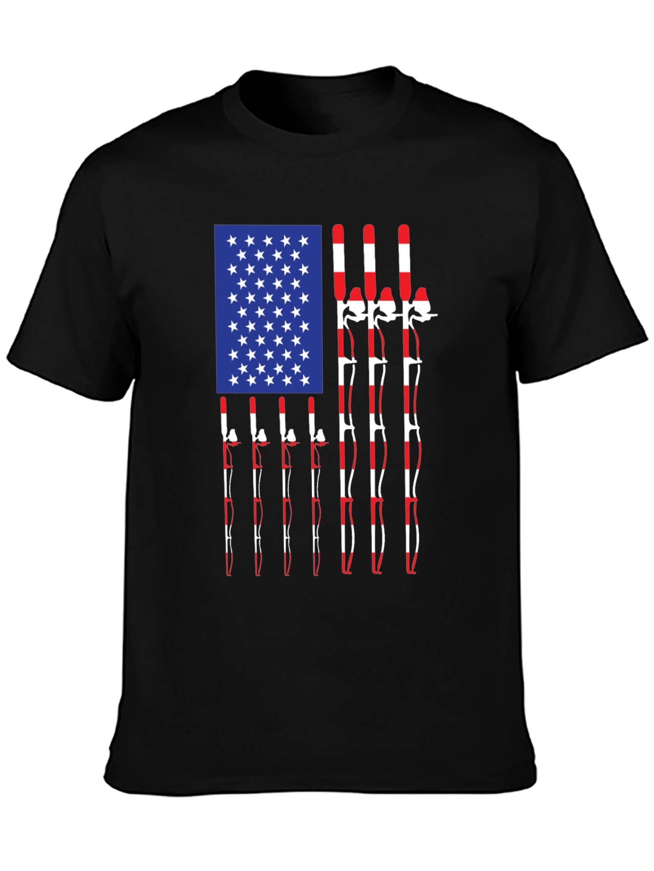 American Flag Fishing Rods Graphic Tee