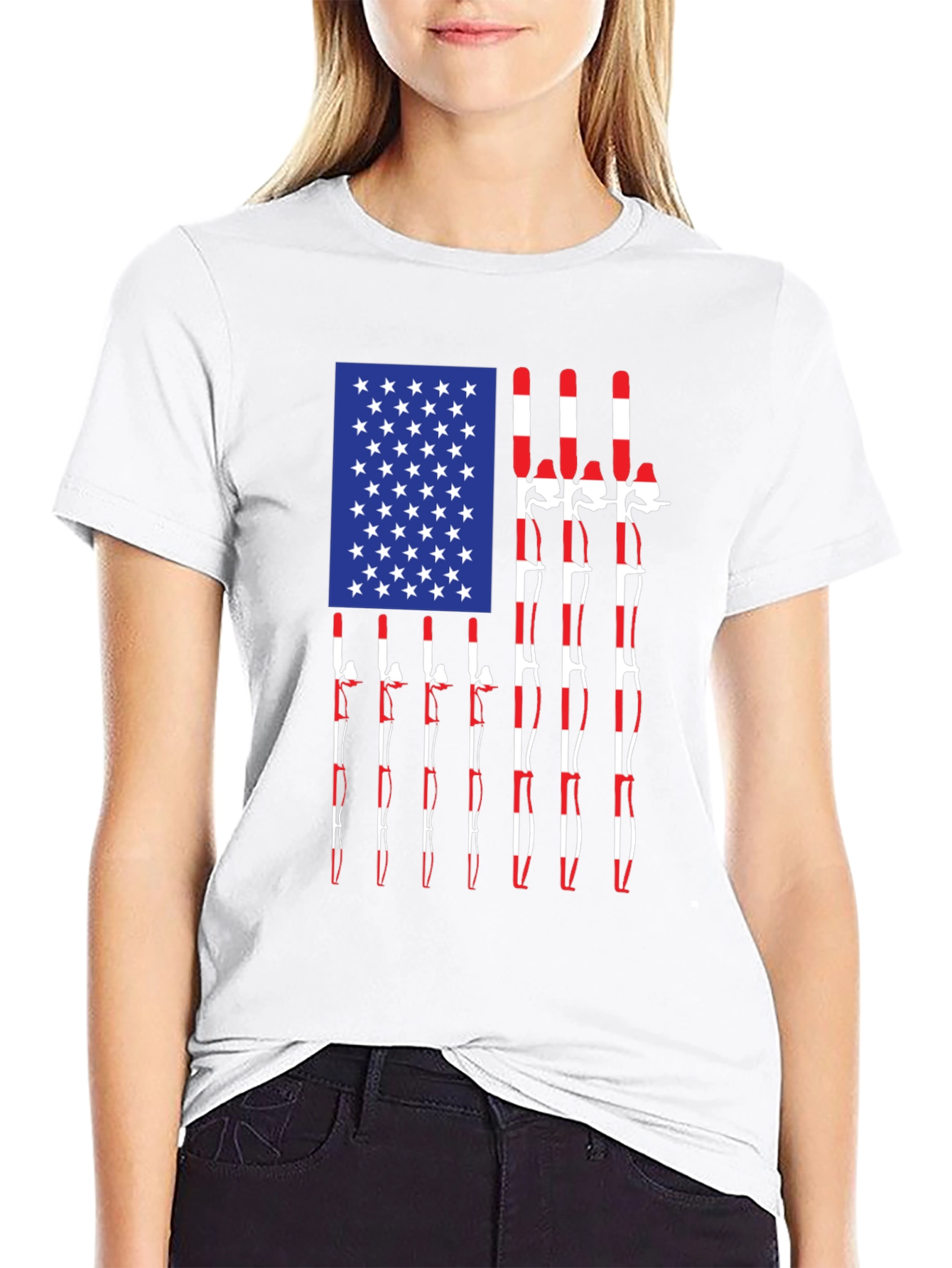 American Flag Fishing Rods Graphic Tee